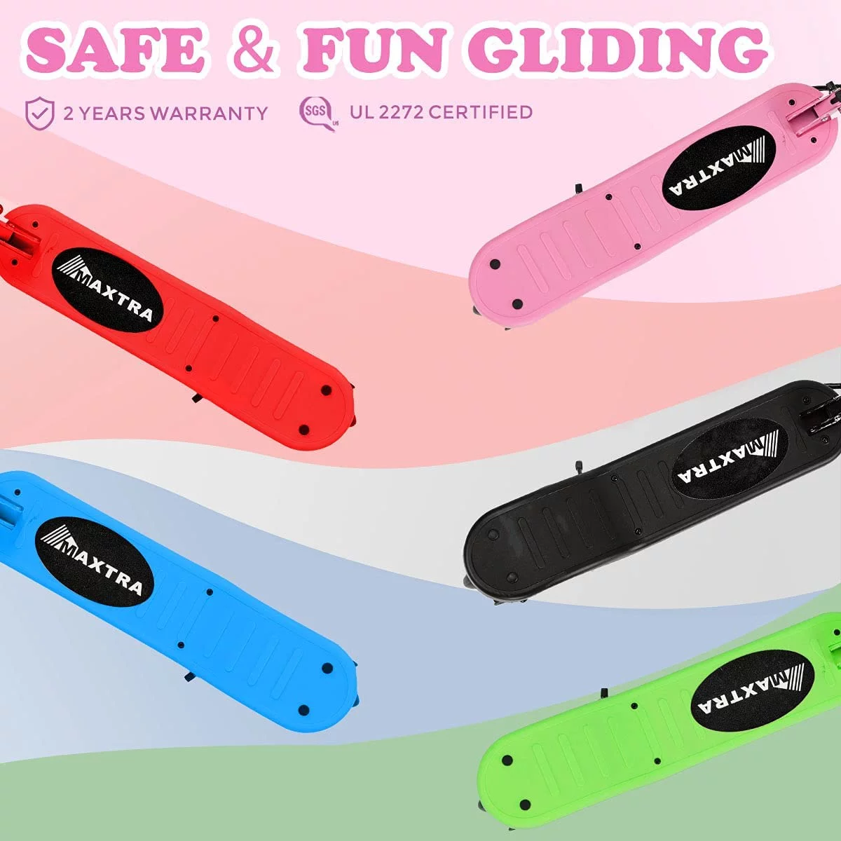 Maxtra Scooters E100 Folding Electric Scooter with Adjustable Handlebar for Kids Ages 6-12, up to 10 MPH, 155 Lbs. Max Load - Womvr