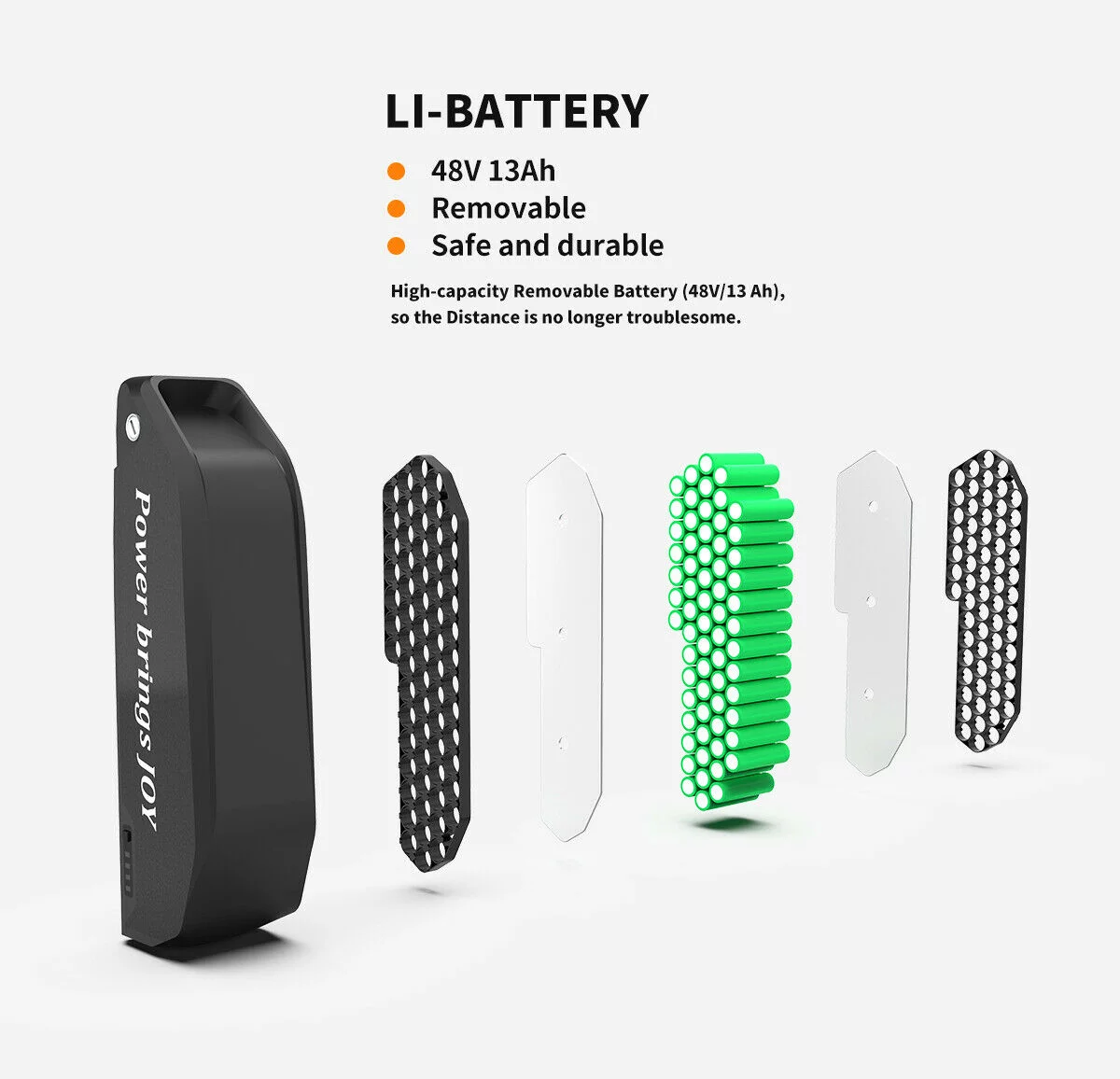 Aostirmotor Electric Mountain Bike, 749W Motor 48V 13AH Removable Lithium Battery Ebike with Rack, 26