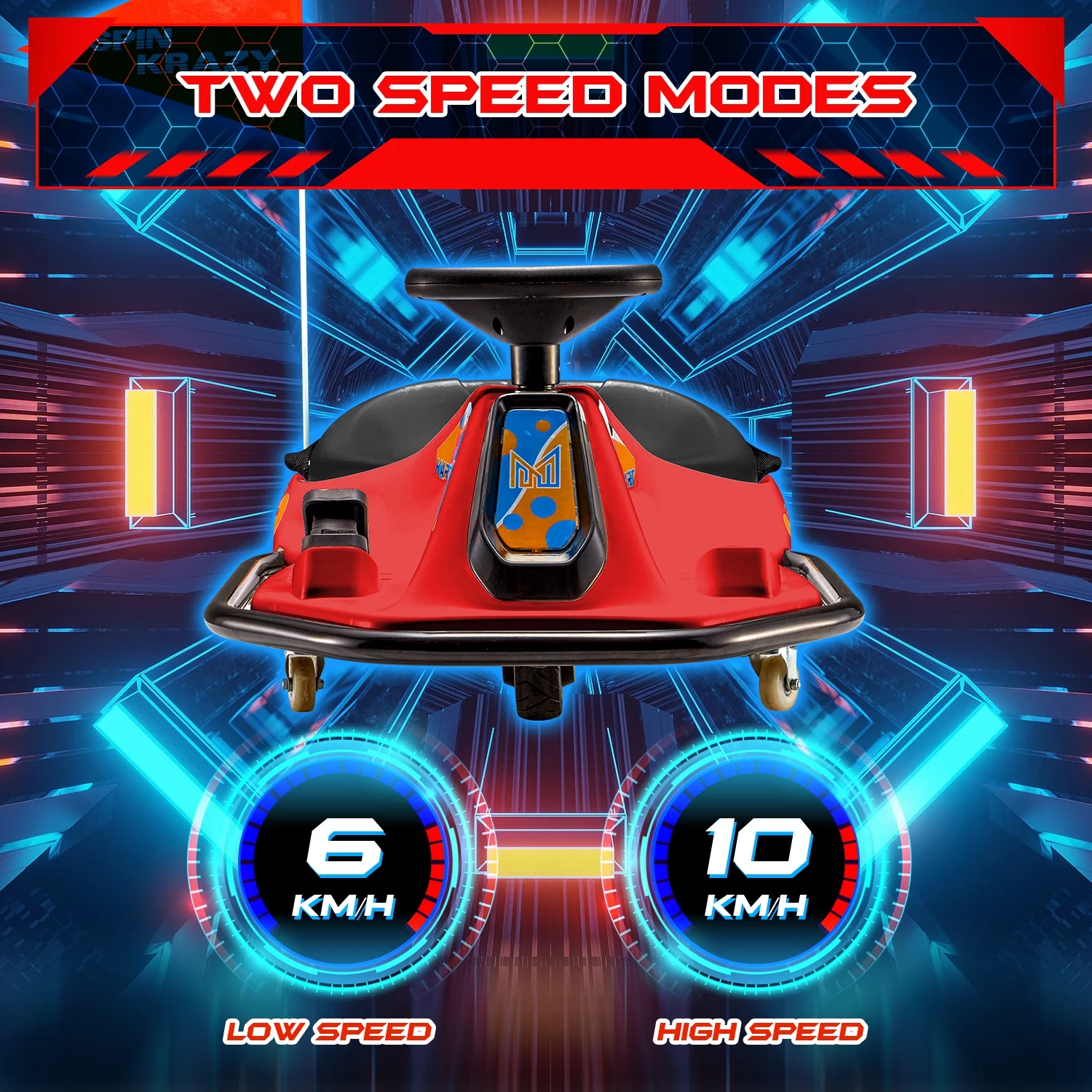 Hommow 12V Ride on Drift Car for Kids,Electric Drifting Go-Kart with Acceleration Pedal, Music, Bluetooth, LED Lights,Christmas Gift for 4-18Years Old,Blue - Womvr