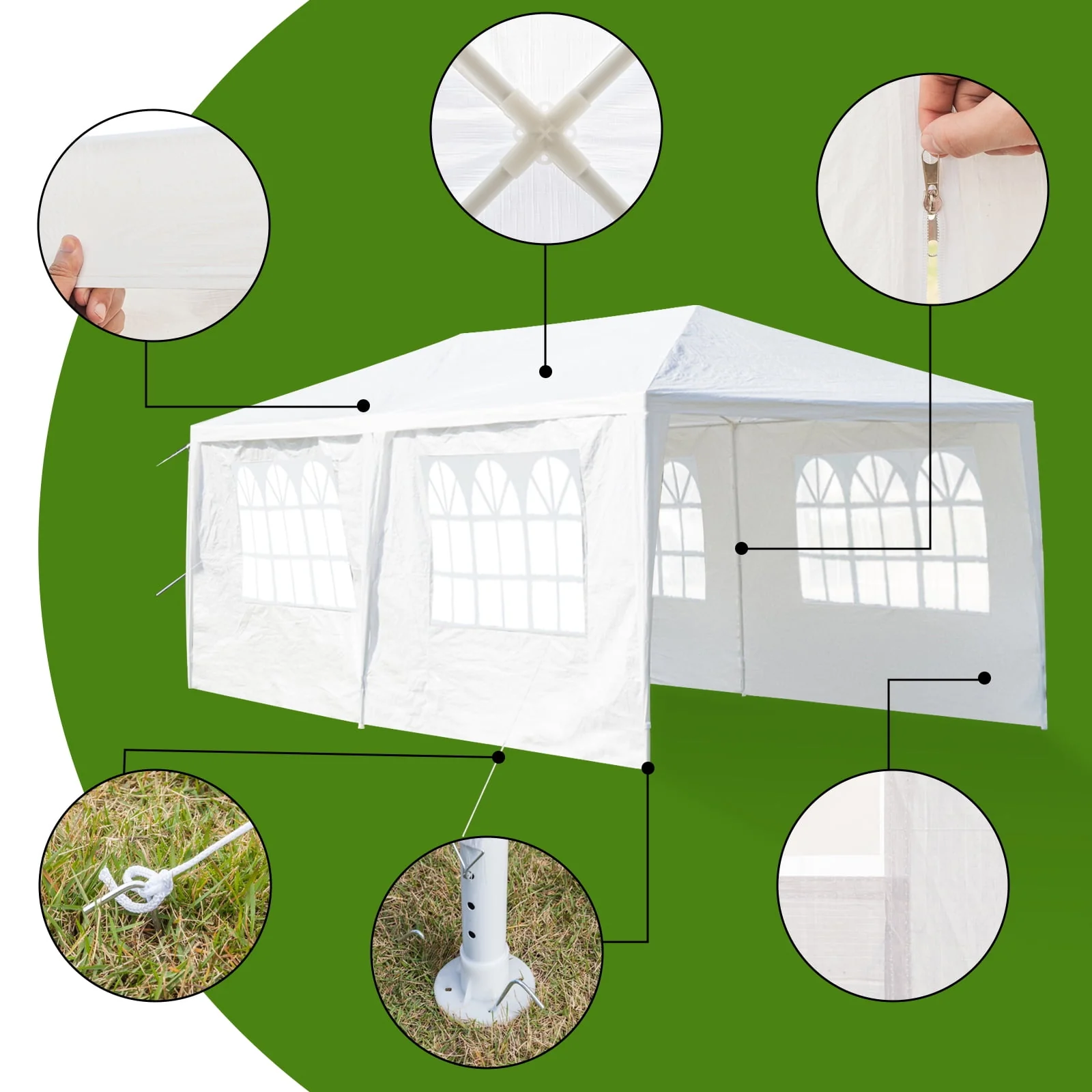 Ktaxon 10' X 30' Canopy Tent with 8 Side Walls for Party Wedding Camping and BBQ - Womvr