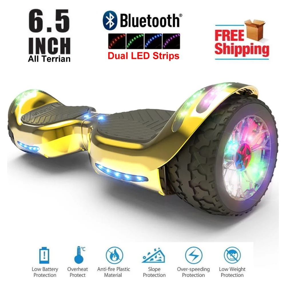 Hoverstar ul2272 Hoverboard All-Terrain LED Flash Wide All Terrian Wheel, Blue - Womvr