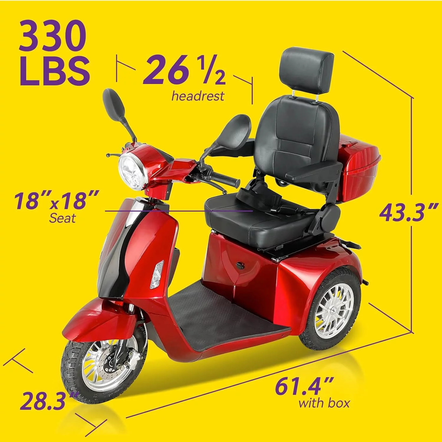 Mobile scooter Medical electric wheelchair equipment adjustable seat - Womvr