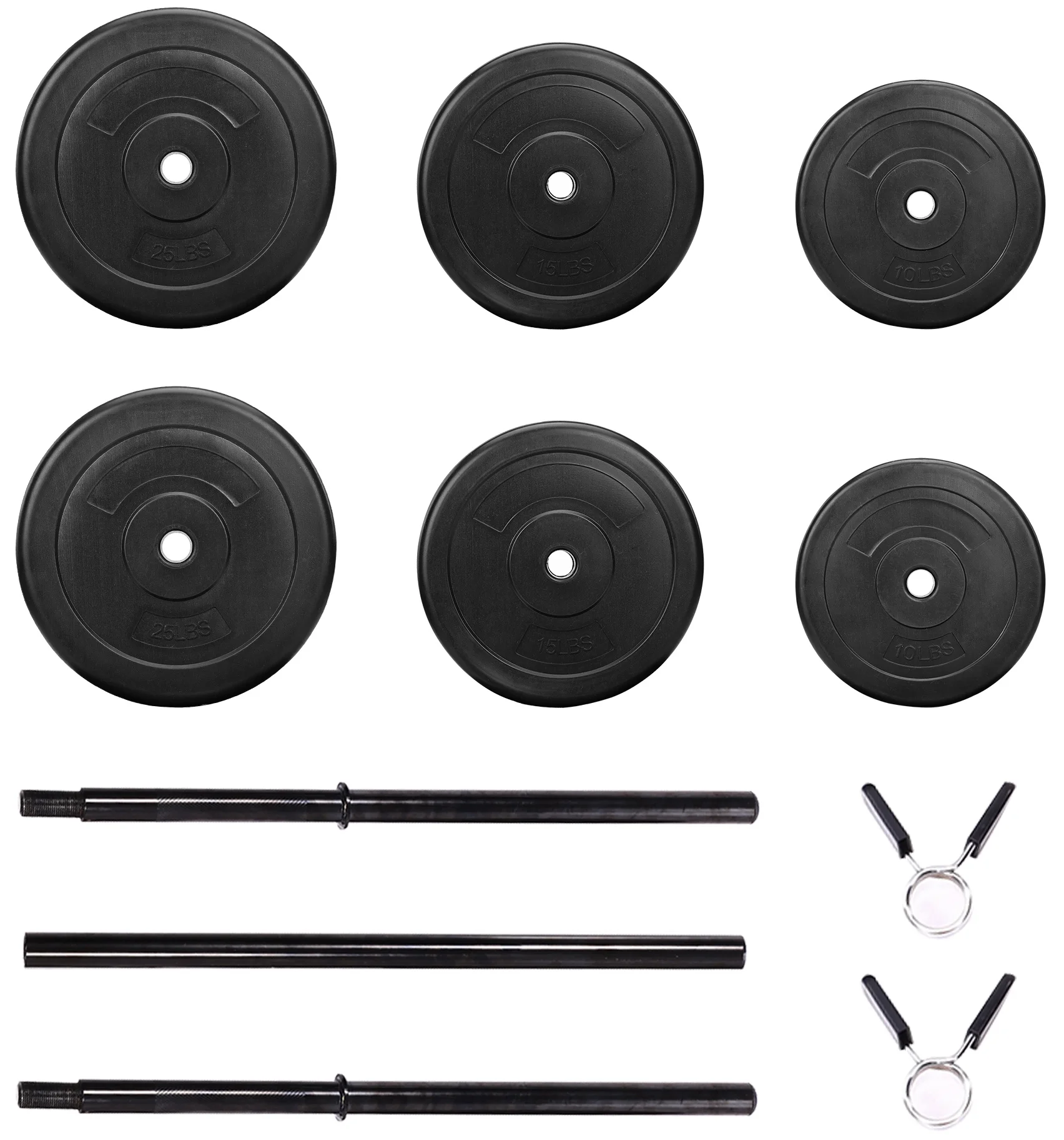 BalanceFrom Vinyl Standard Weight Set in Black, 100 lbs. - Womvr