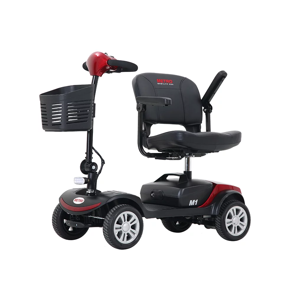 BTMWAY Mobility Scooter, 4 Wheels Electric Scooter for Seniors, Compact Folding Travel Mobility Scooters for Adult, Transformer Mobility Scooter with Swivel Seat, Front and Rear LED Light, Silver - Womvr