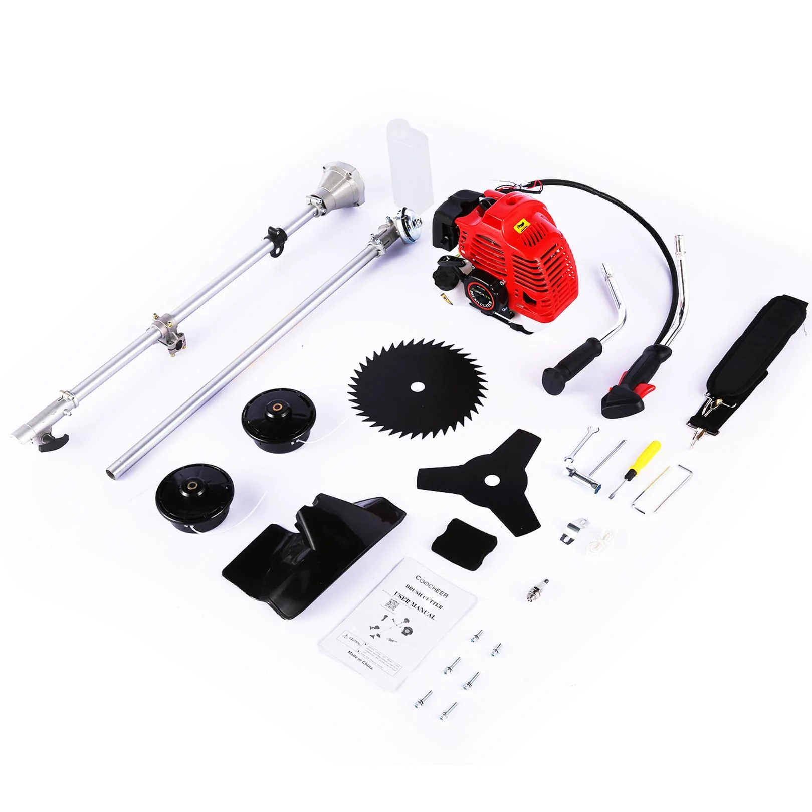 58CC Gas Weed Eaters Gas Weed Eaters 2-Cycle Straight Shaft Weed Eaters for Edgers in Lawn and Garden w/4 Detachable Heads Weed Trimmer Lawn Trimmers and Edgers - Womvr