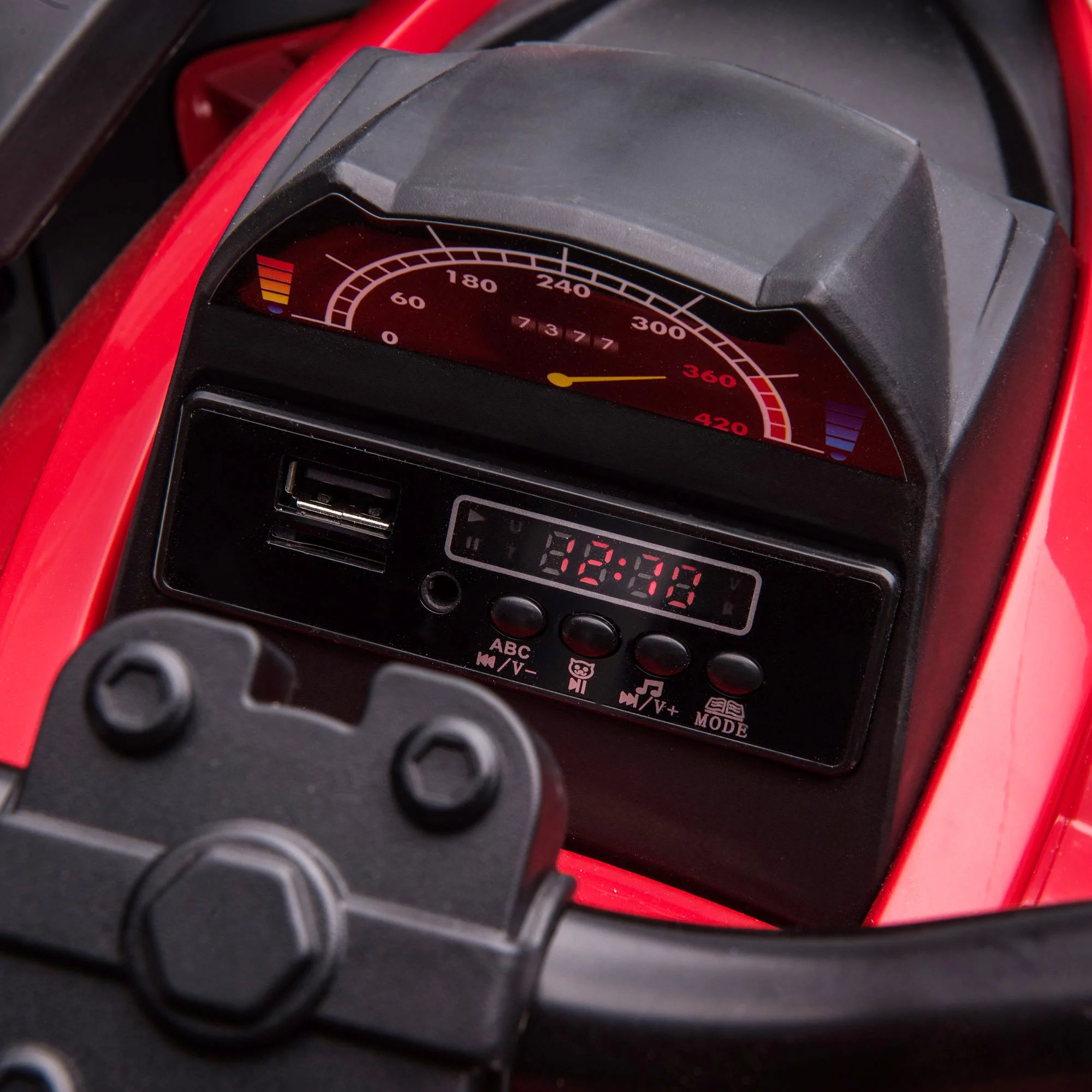 Aosom 12V Kids ATV Ride-on Four-Wheeler Toy Car with Music, Realistic Headlights, Wide Wheels, Rechargeable Battery-Powered, for Boys and Girls, Yellow - Womvr