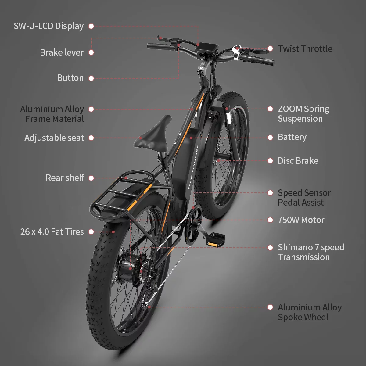 Folding Electric Bike 20x4 Inch Fat Tire Electric Bike with 500W Motor 36V 13AH Removable Lithium Battery,Ebike for Adults - Womvr