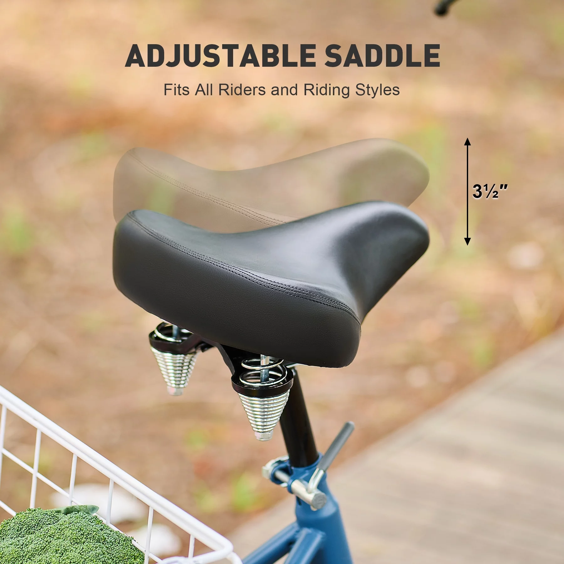 VIRIBUS 24 Inch Adult Trike 7 Speed Bike w Adjustable Seat 2 Baskets Matte Gray - Womvr