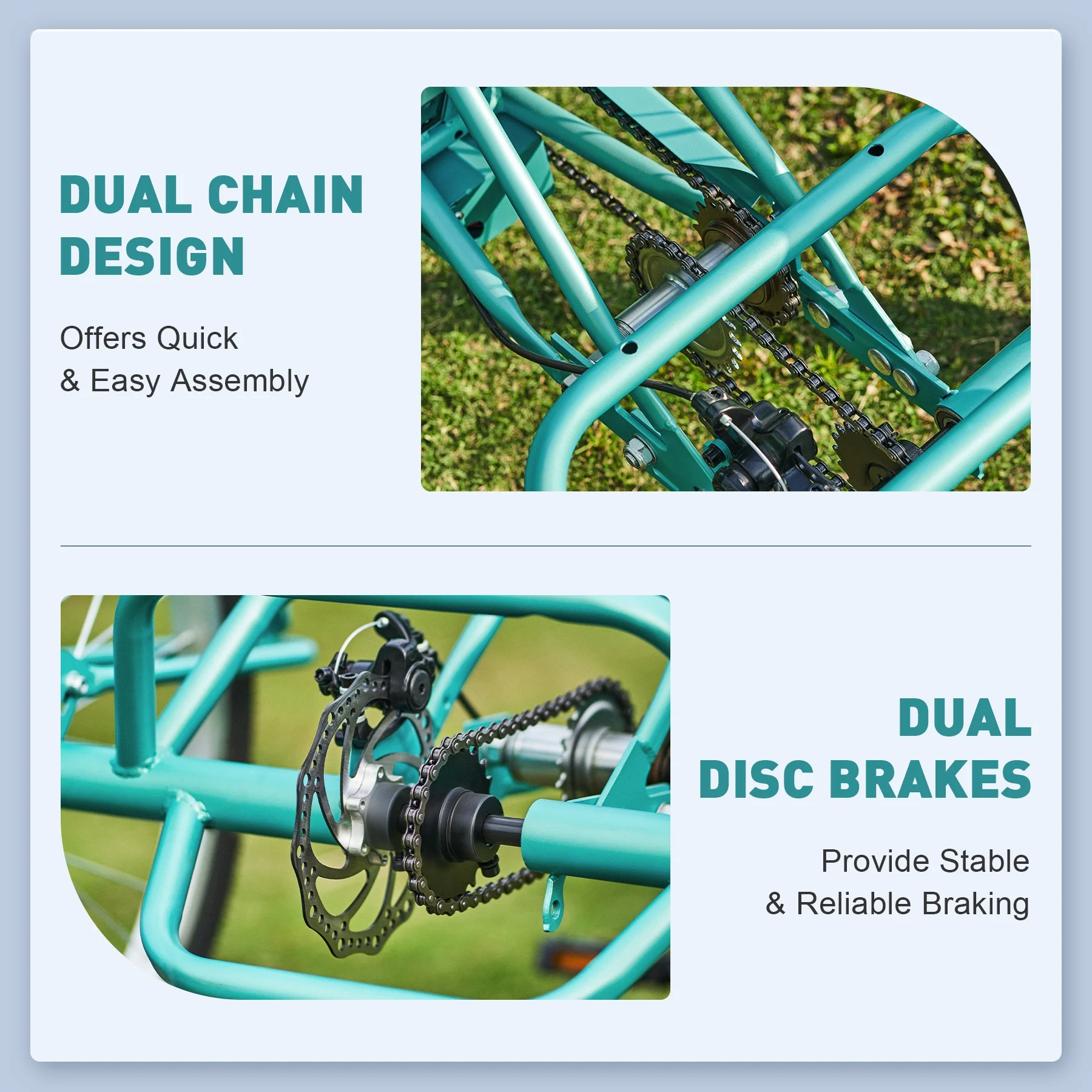 VIRIBUS 24 Inch Adult Trike 350W Dual Chain Electric Tricycle 36V 10Ah Navy - Womvr