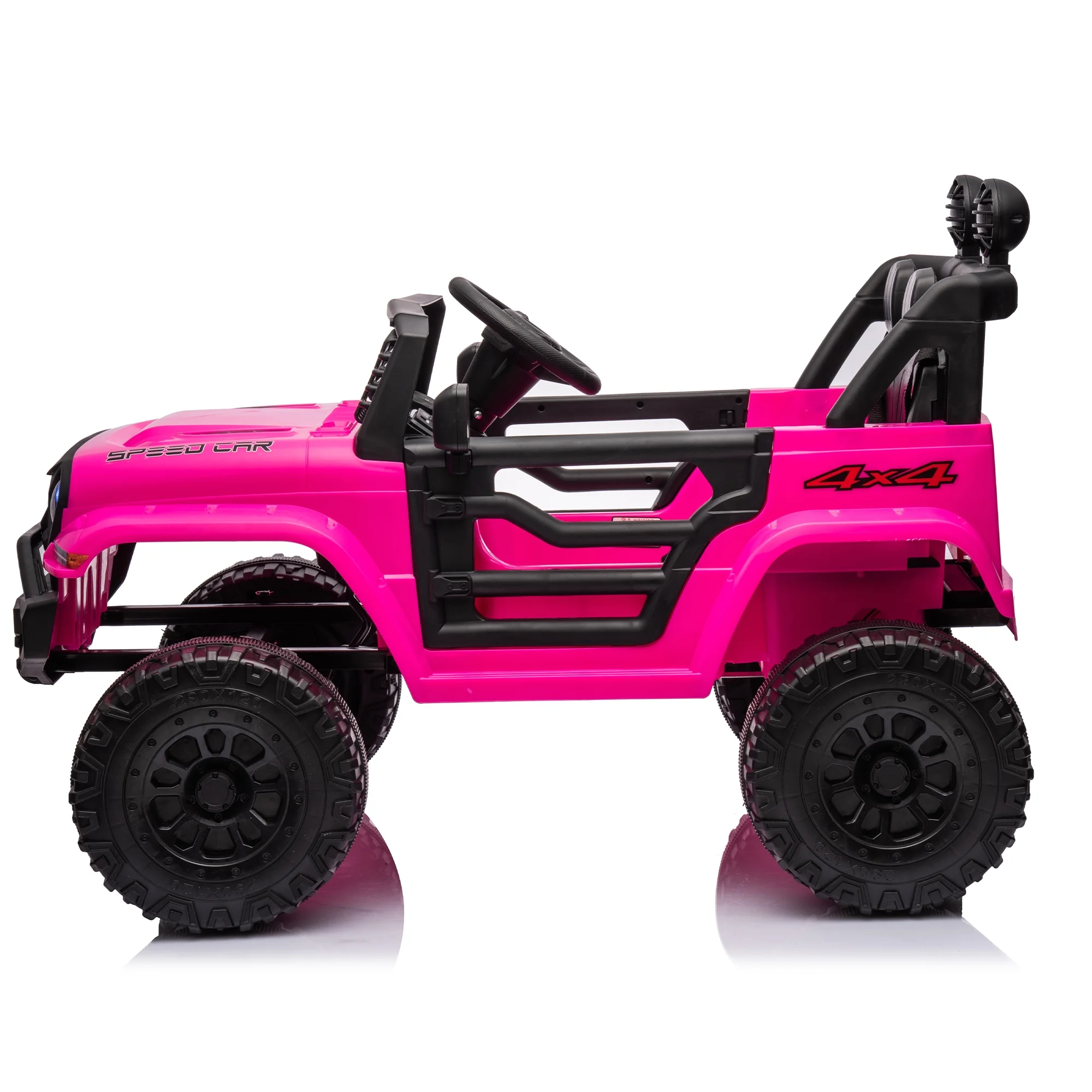 Kids Ride on Truck with Parents Remote Control, 12V 7A Battery Powered Electric Car Vehicle Toy with 3 Speed, USB, MP3, Bluetooth, LED Light, Safety Belt, Electric Car for Kids (Black) - Womvr