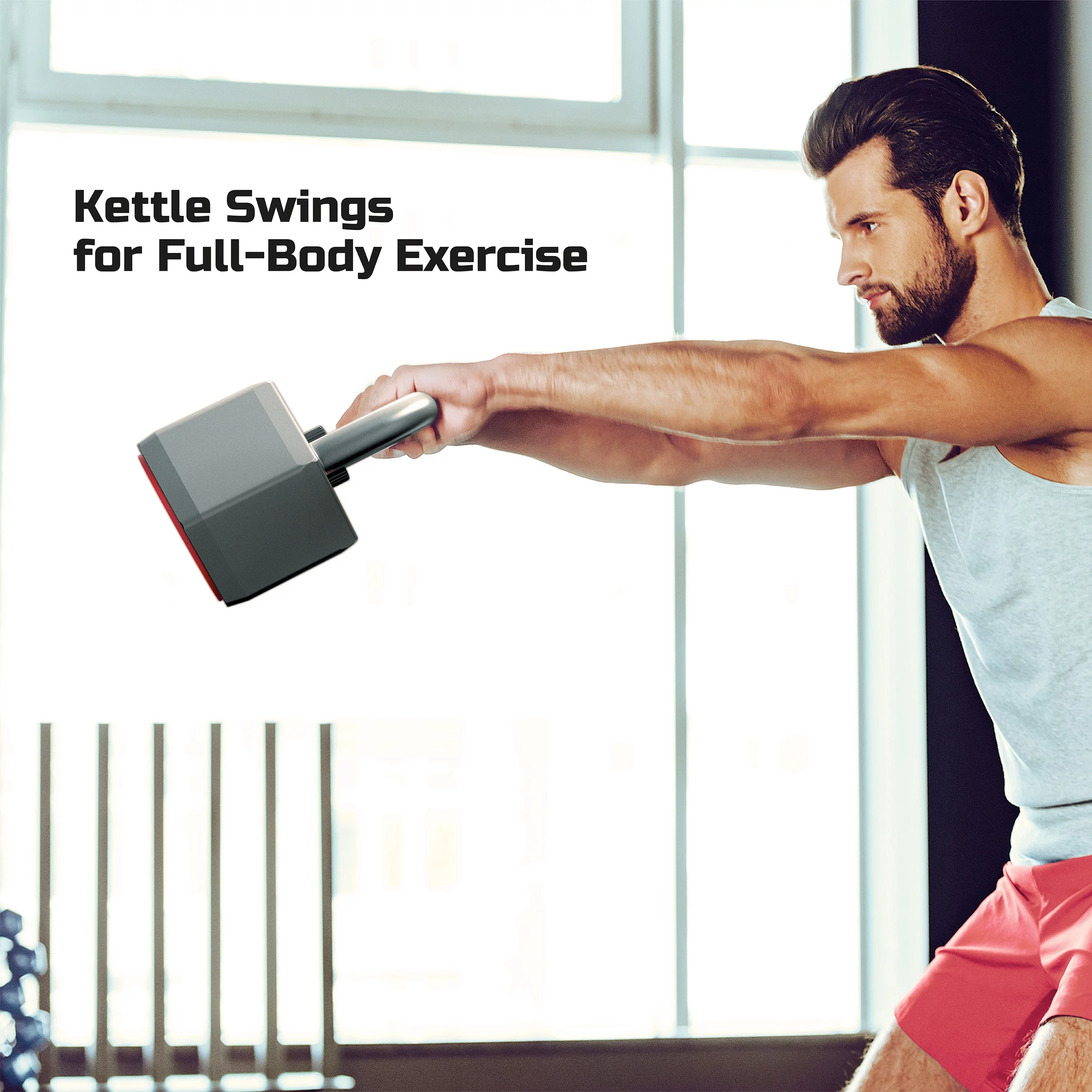 FitRx SmartStack Adjustable Kettlebell for Home Gym, Quick-Select Fitness Weights 25-40 lbs. - Womvr