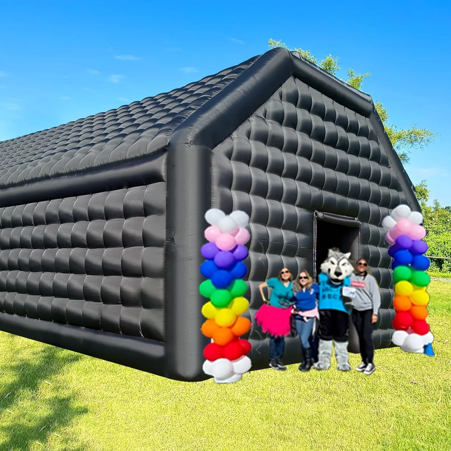 WARSUN Large Black Inflatable Night Club 30x20x13Ft Inflatable Party Tent with Logo Area Disco Cube Gazebo Event House - Womvr