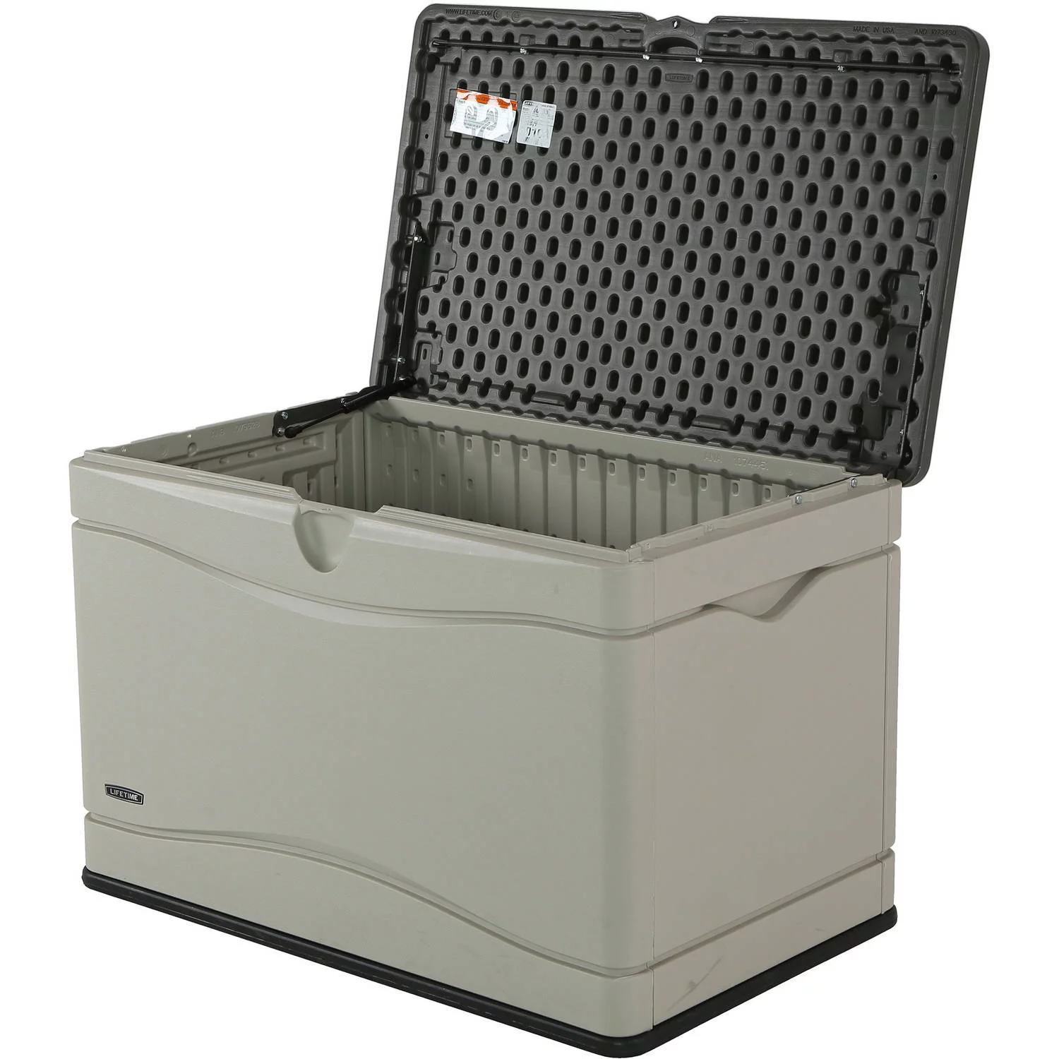 Lifetime Heavy-Duty 80 Gallon Plastic Deck Box, Beige - Womvr
