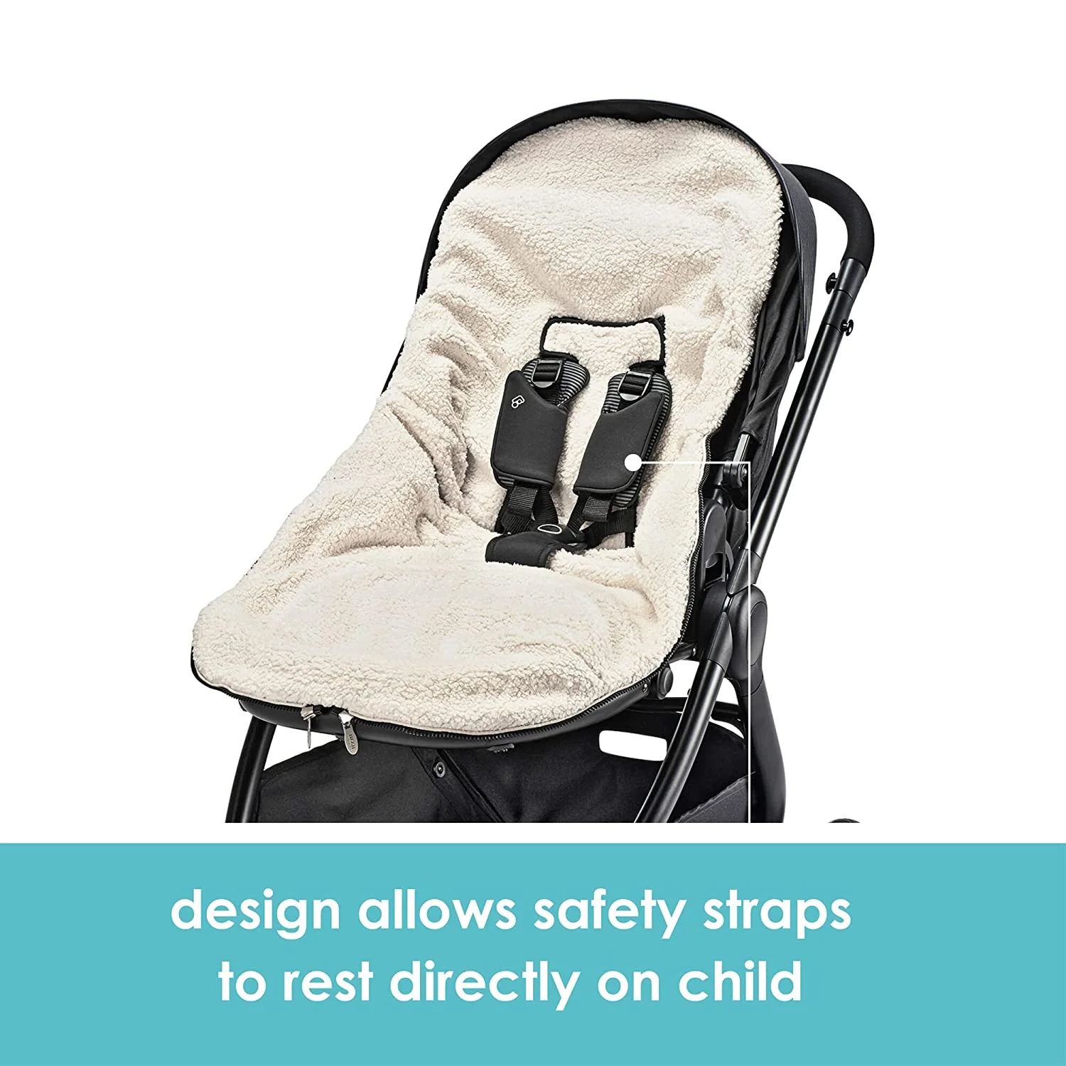 JJ Cole Bundle Me Sherpa-Lined Toddler Car Seat Cover and Bunting Bag - Weather Resistant Stroller Accessory and Winter Baby Essential in Black Toddler Black - Womvr