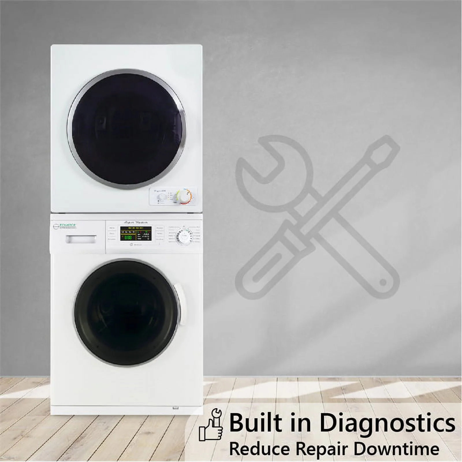 Equator Digital Touch Apartment 110V Set 18lbs Washer+Vented 3.5cf Auto/Time Dry - Womvr