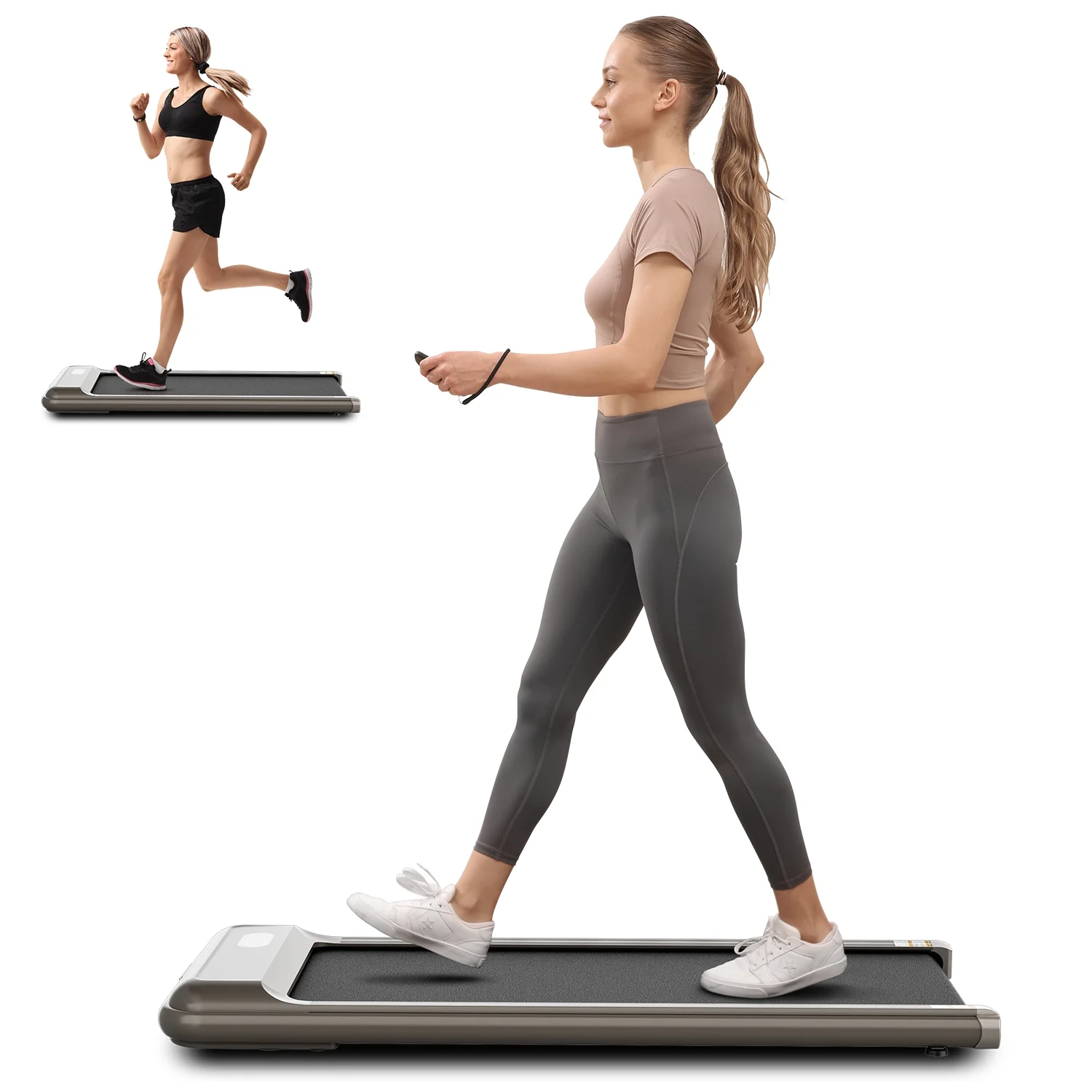 Maxkare Treadmill Walking Pad Under Desk with Remote Control Lightweight 2 in 1 Portable Treadmill 0.5-4 Speed Range for Home Office Workout - Womvr