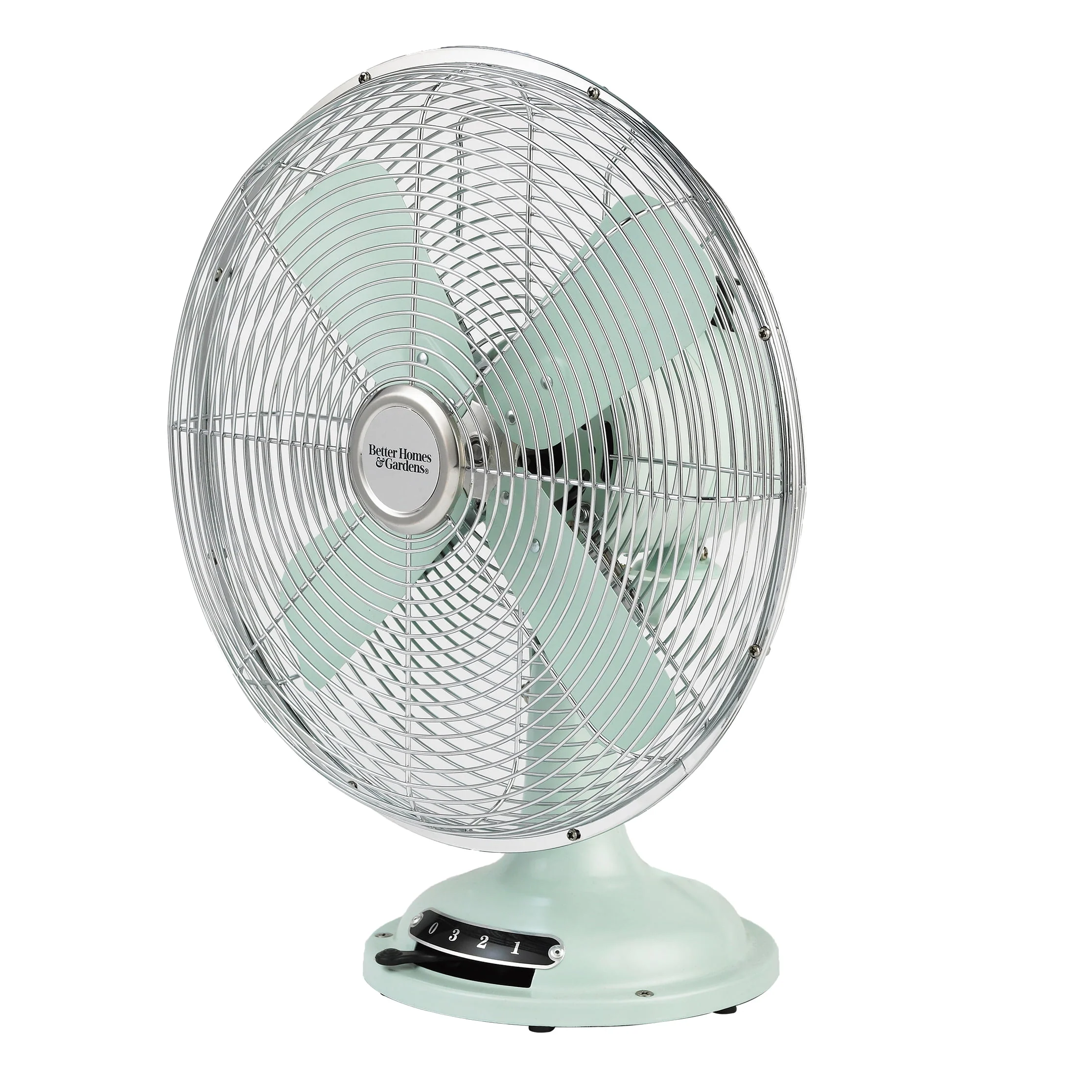 Better Homes & Gardens New 12 inch Retro 3-Speed Metal Tilted-Head Oscillation Table Fan Gold - Womvr