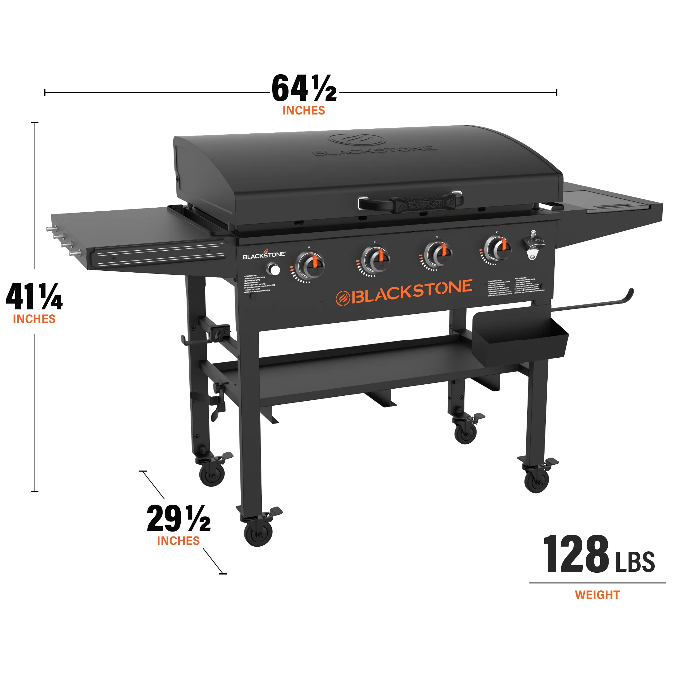 Blackstone Original 4-Burner 36” Propane Griddle with Hood and Omnivore Griddle Plate - Womvr