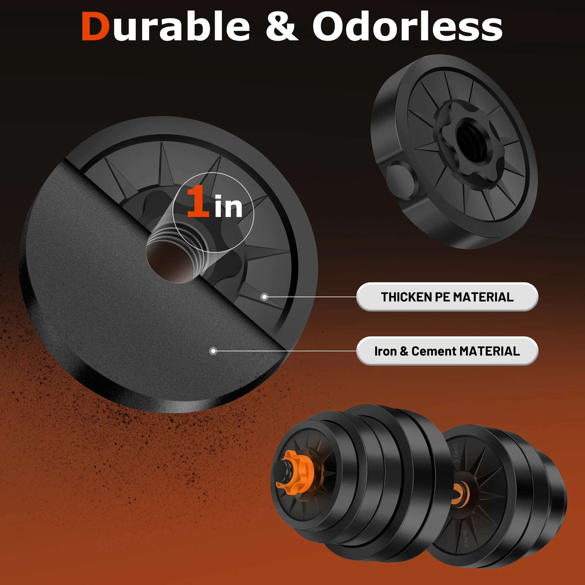 FIXTECH 66 Lbs Adjustable Dumbbell Set,  4 in 1 Weight Set, Dumbbell, Barbell, Kettlebell and Push-up, Home Gym Fitness Workout Equipment for Men and Women - Womvr