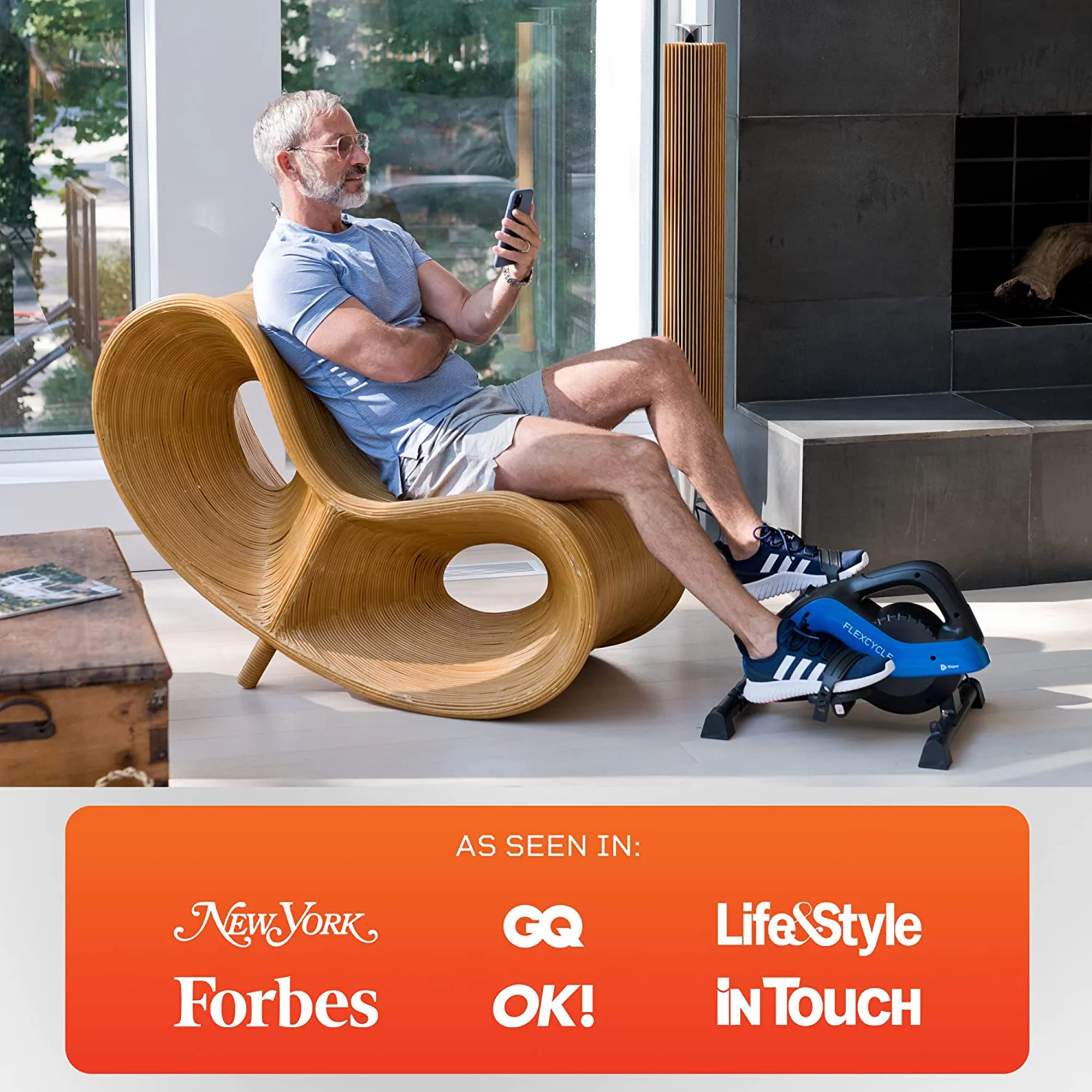 Lifepro FlexCycle Stationary Bike Pedal Exerciser Under Desk Workout Equipment, Blue - Womvr