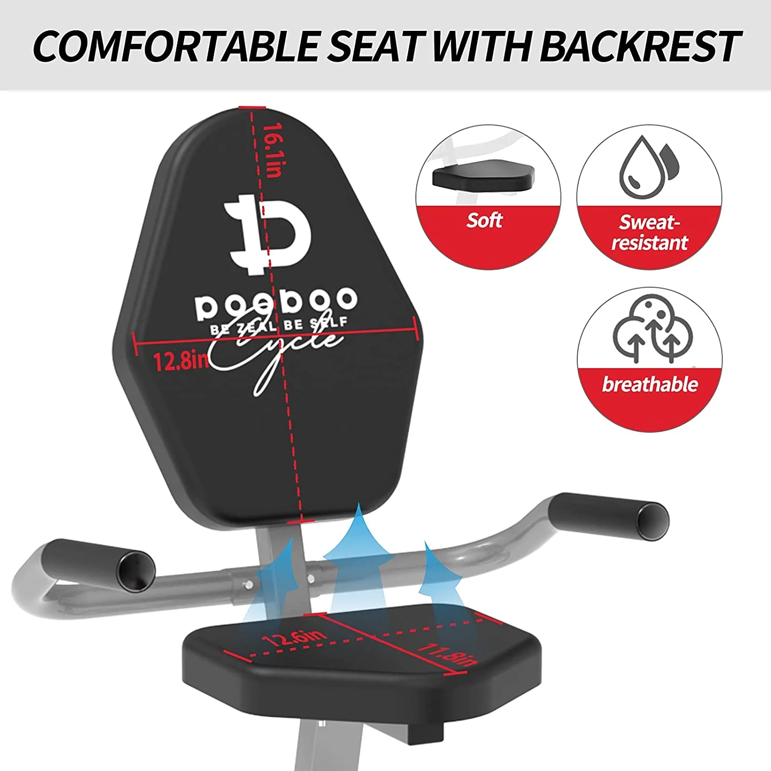 Pooboo Recumbent Exercise Bikes Sit Down Stationary Bicycle Magnetic Resistance Indoor Cycling Bike 360lb - Womvr