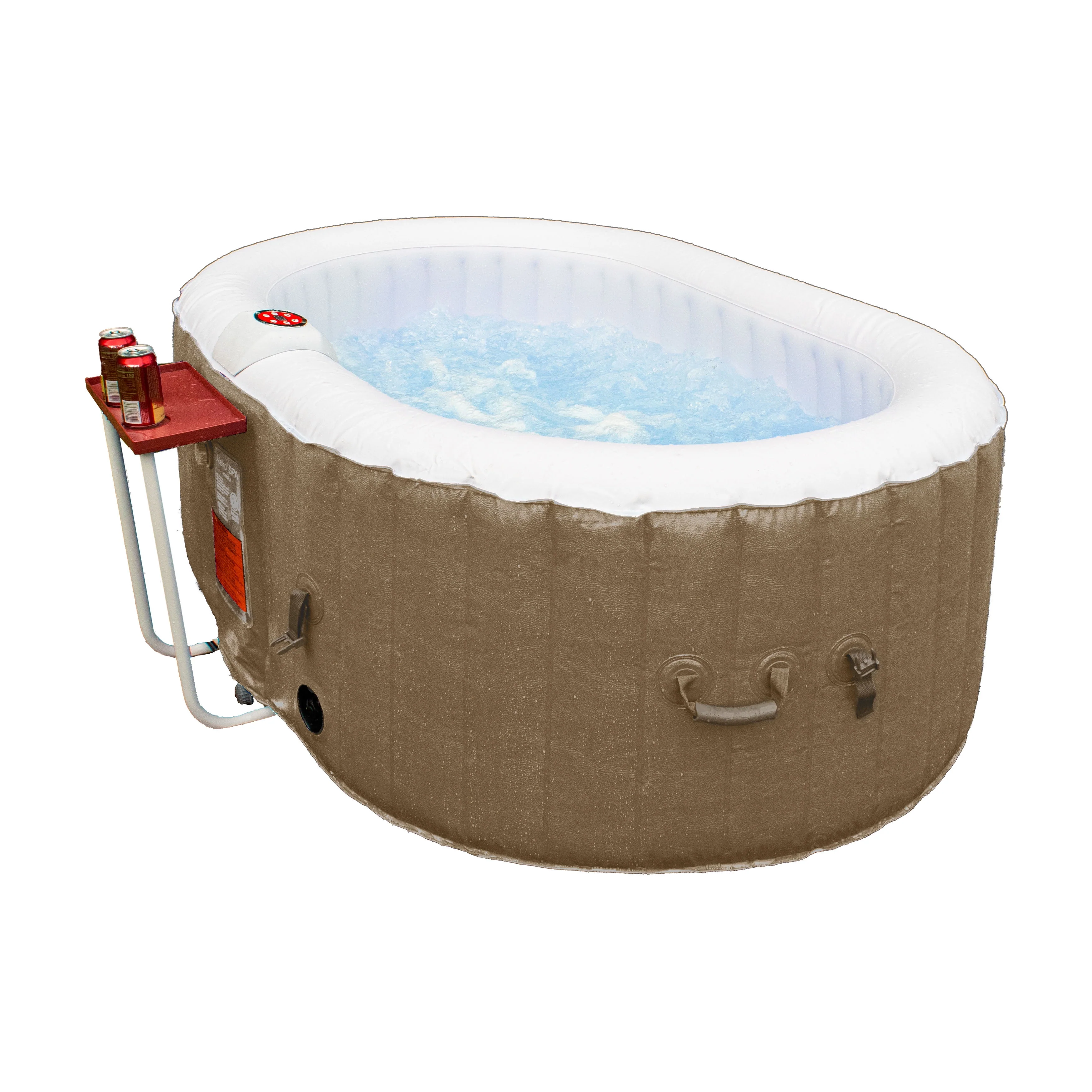 ALEKO 145 Gallon 2 Person Brown Oval Inflatable Jetted Hot Tub with Cover - Womvr