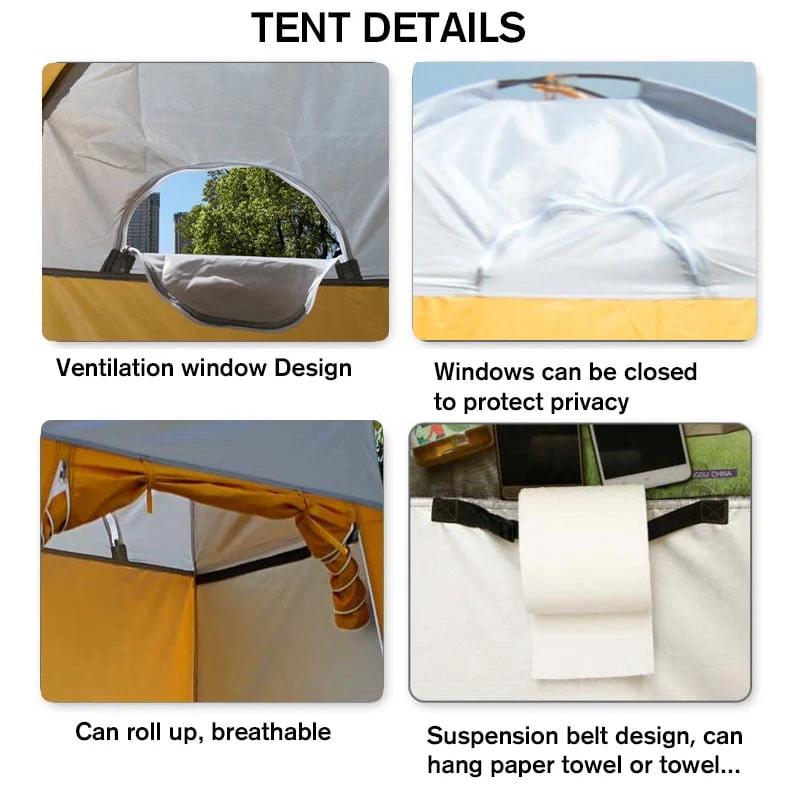Novashion Instant Shower Tent, 6FT Tall Portable Utilitent Outdoor Privacy Tent for Camping/Biking/Toilet/Shower/Changing/Beach, Spacious Sun Rain Shelter Tent - Womvr