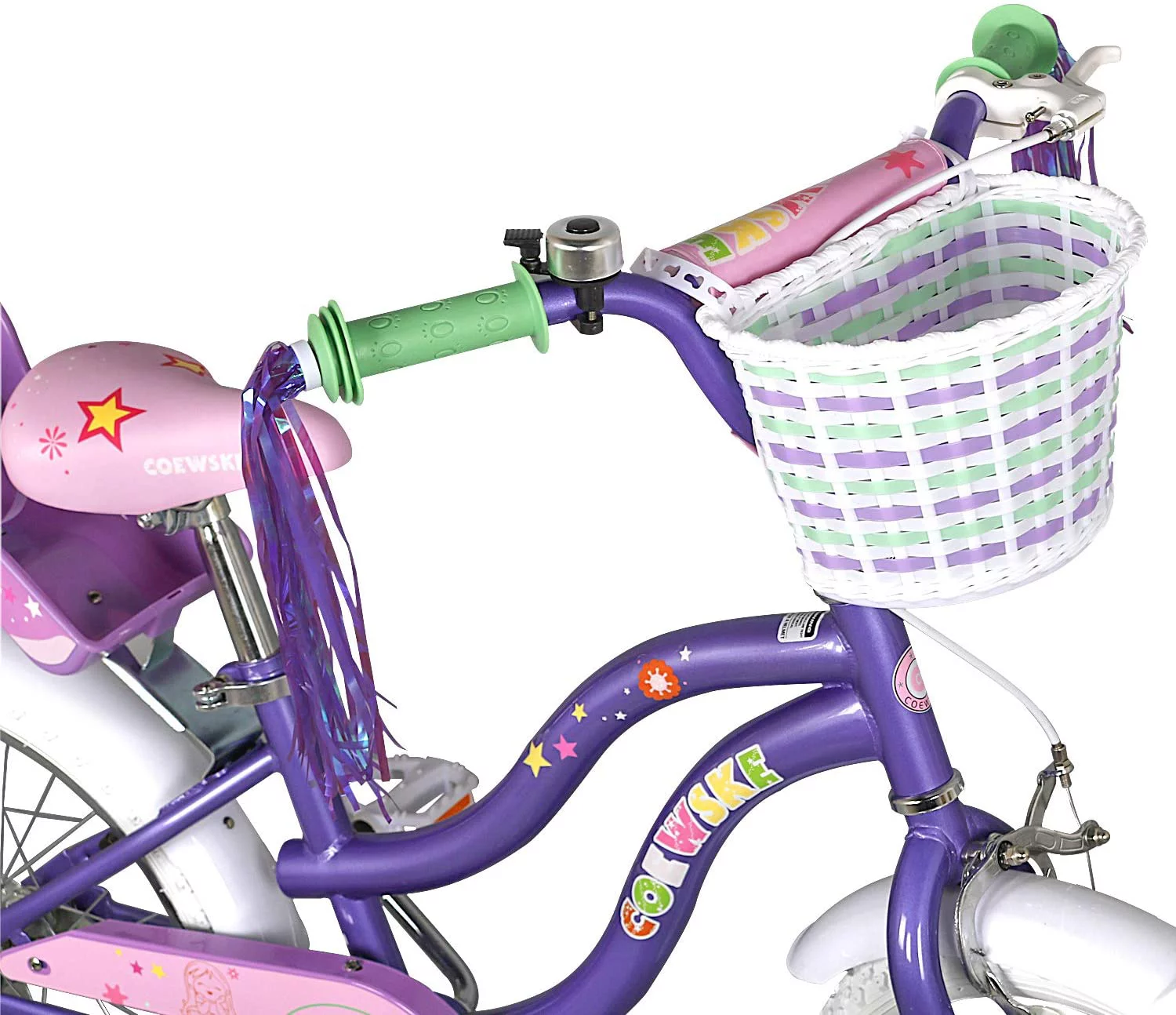 Coewske Princess Kids Bike 14 inch Boys Girls Bicycle with Training Wheels, Pink - Womvr