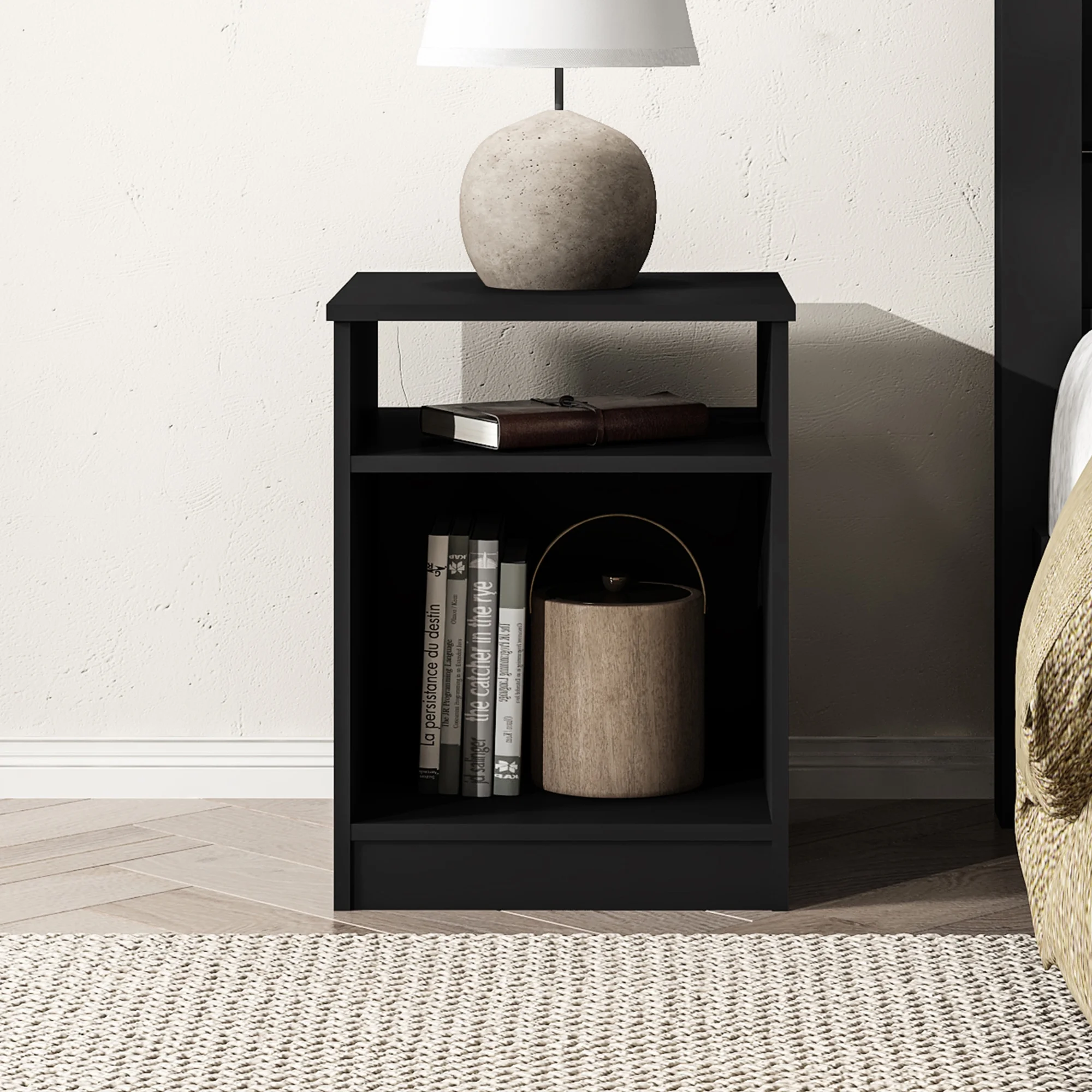 Mainstays Ardent Open Shelf Nightstand, White - Womvr