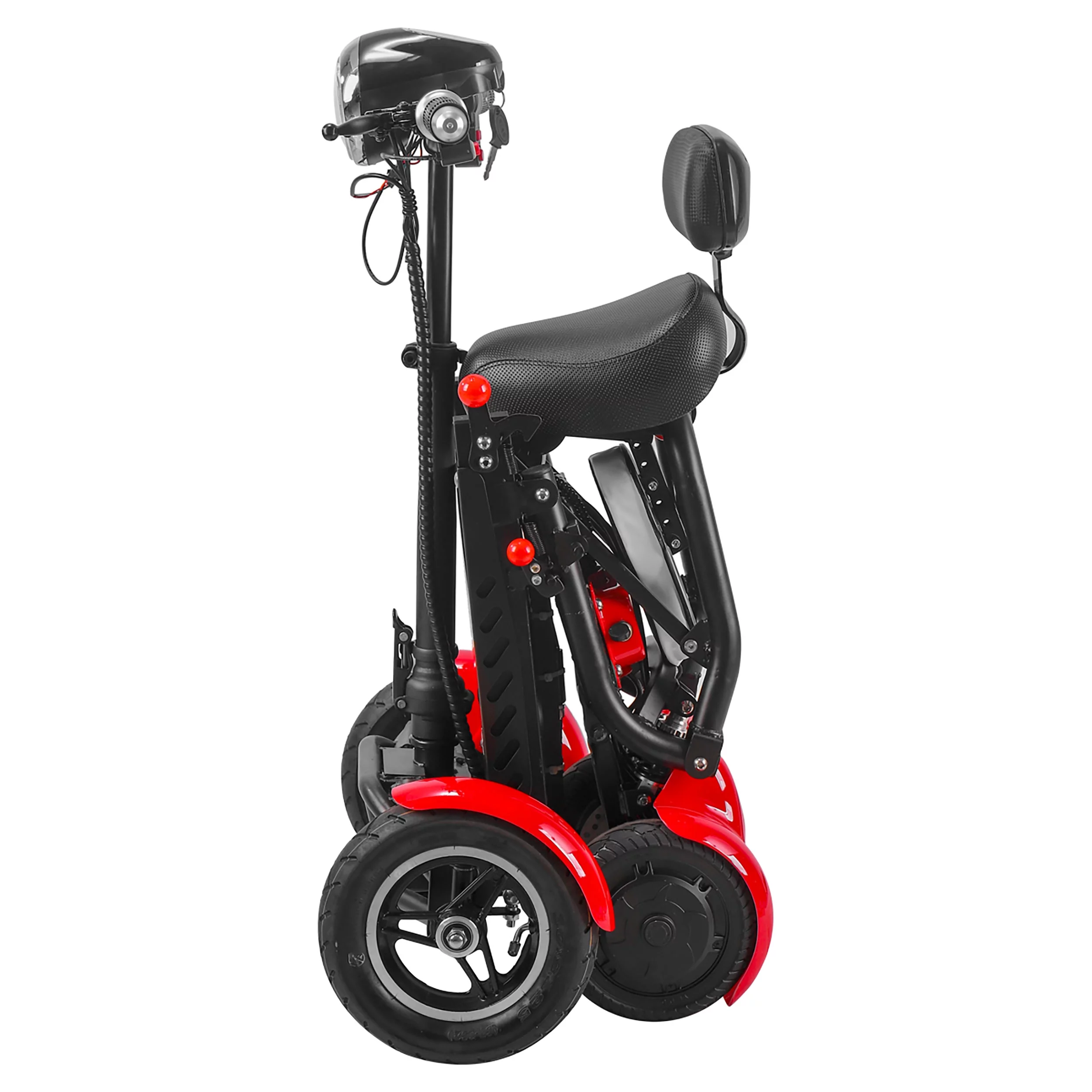 4 Wheels Motorized Electric Scooter with Extended Big Seat, Powerful Double Motors - Gold - Womvr