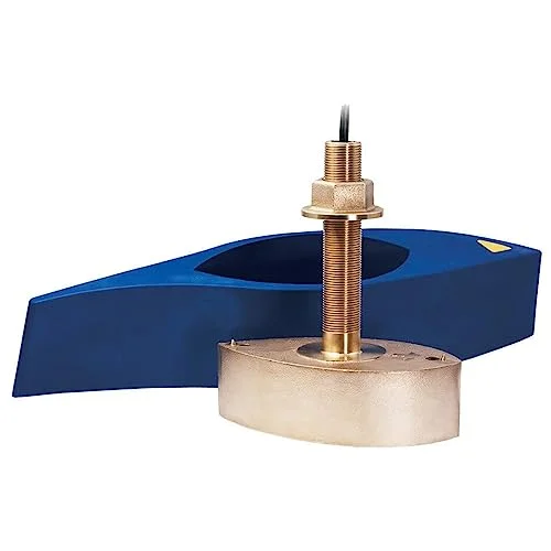 526T-HDD Bronze Broadband Thru-Hull Transducer w/Temp, Built-In Diplexer & Hi-Speed Fairing Block 1kW (10-Pin) - Womvr