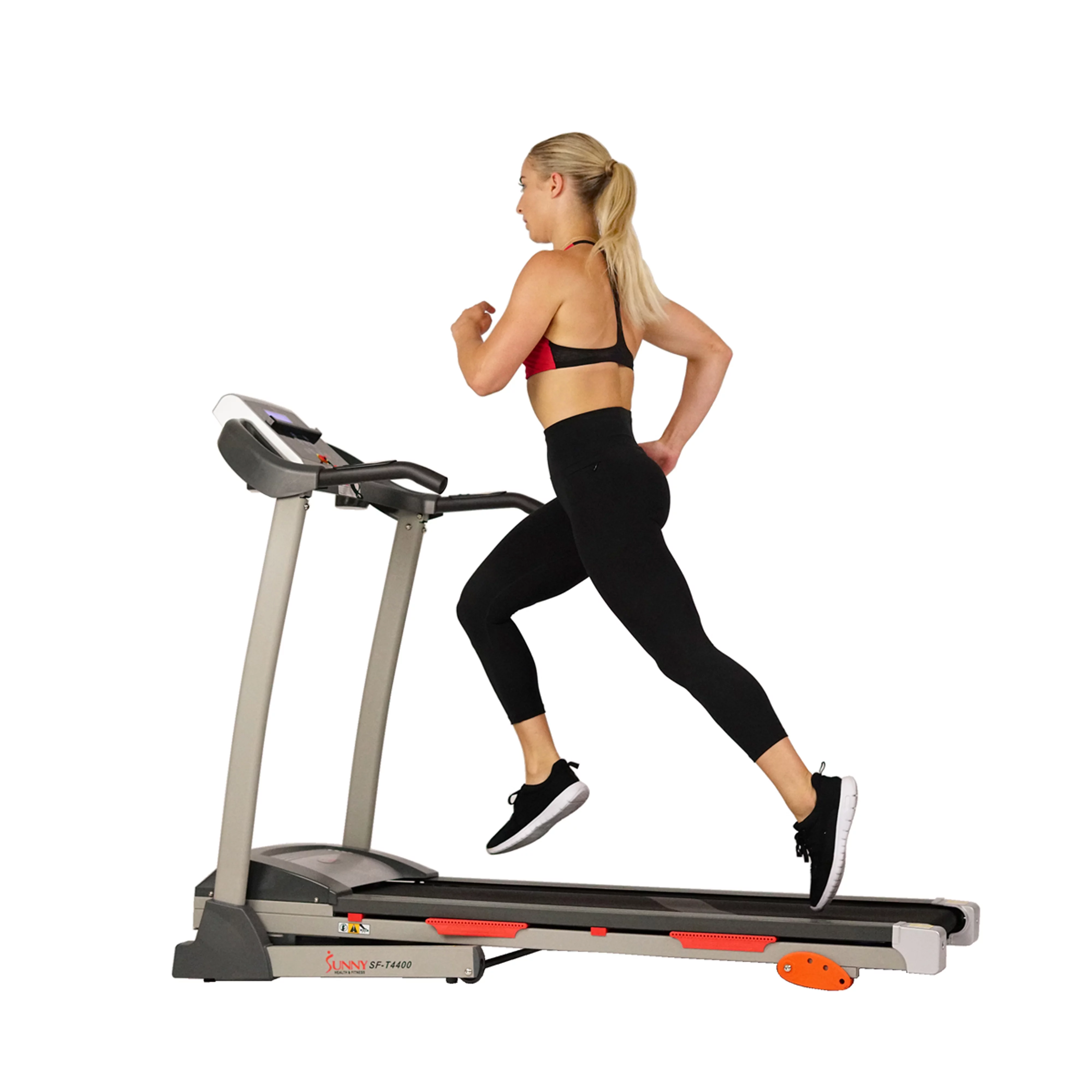 Sunny Health & Fitness Treadmill with Manual Incline, Pulse Sensors, Folding, LCD Monitor for Exercise SF-T4400 - Womvr