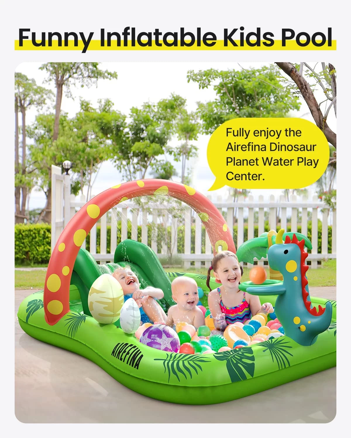 Dino Planet Inflatable Play Center, Airefina Kids Pool, 97
