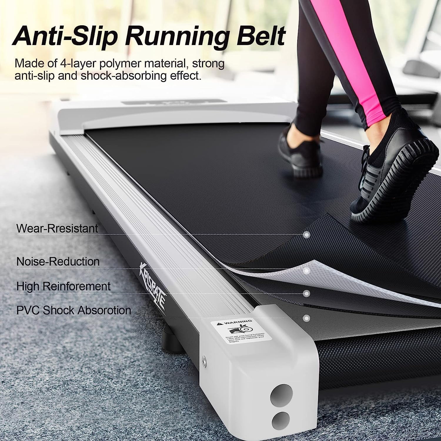 Under Desk Treadmill Portable with Remote Control, LED Dispaly Exercise Treadmill for Home, Walking Pad Electric Treadmills Quiet for Home Office, White - Womvr
