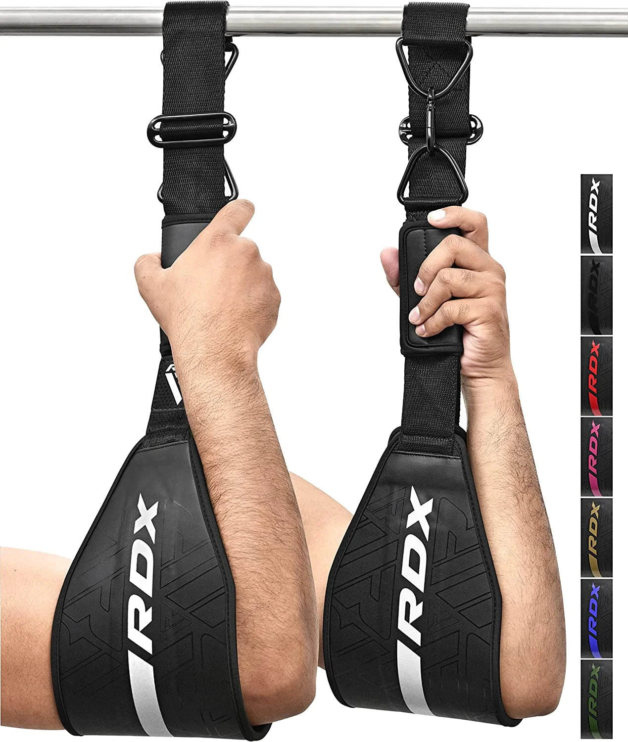 RDX Fitness Hanging AB Straps for Abdominal Muscle Building and Core Training, Maya Hide Leather Strap Steel D-Rings, Pull up Assist Straps, Elbow Hanging Men Women Home Gym Workout Equipment - Womvr