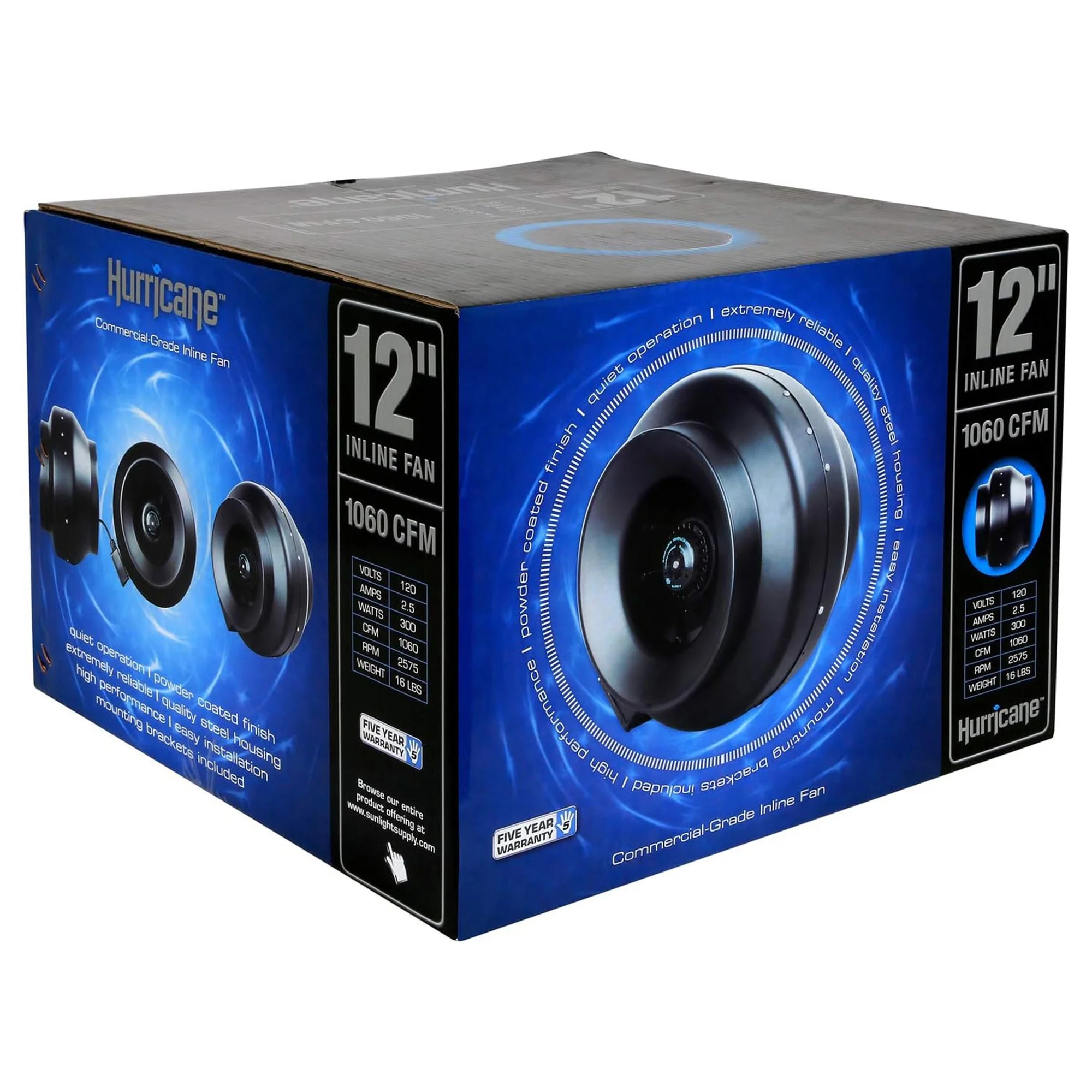 Hurricane Supreme 18 Inch Oscillating Wall Mount Fan, White - Womvr