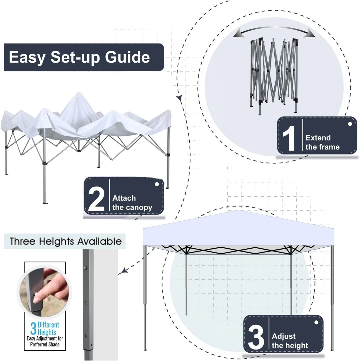 GVDV Canopy Tent, 10x10 ft Easy Pop up Outdoor Canopy Tent, Portable Straight Leg Gazebo Instant Canopy, Blue - Womvr