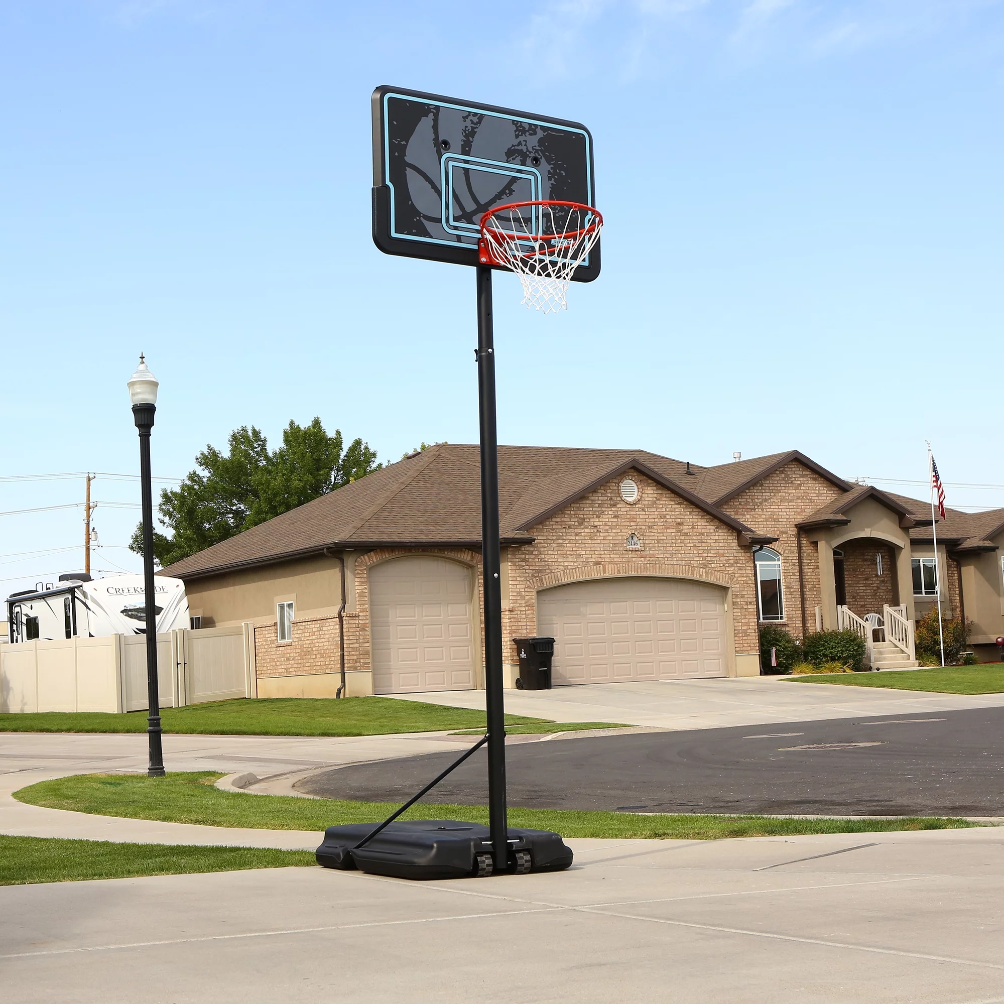 Lifetime Adjustable Portable Basketball Hoop, 44 inch HDPE Plastic Impact® (90759) - Womvr