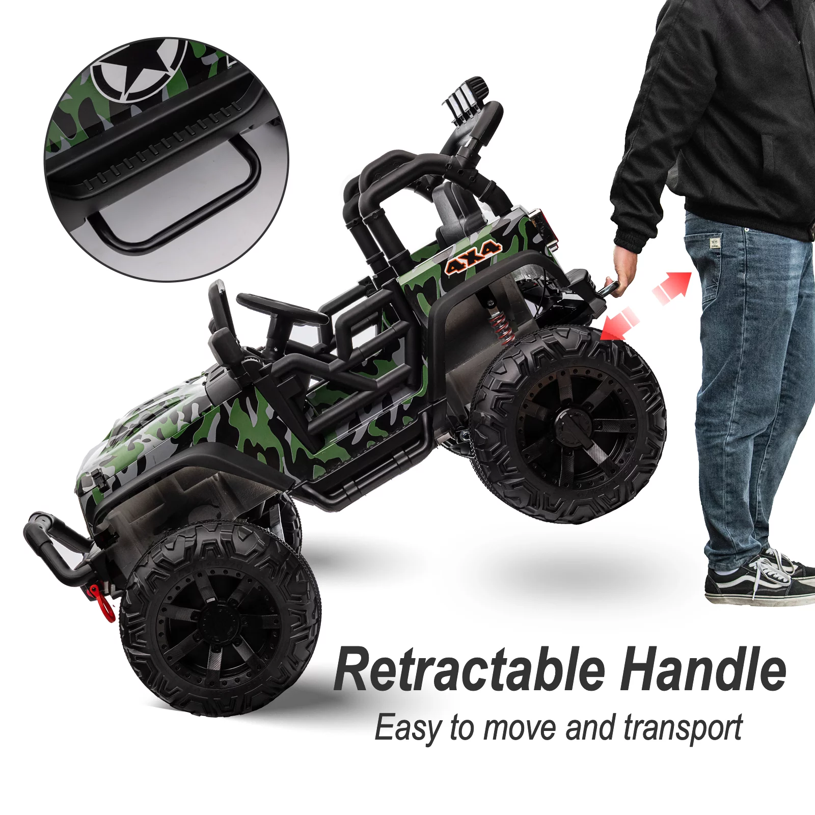 Hikiddo 24V Kids Ride on Truck, 2 Seater Powered Ride on Toy Car with Remote - Womvr