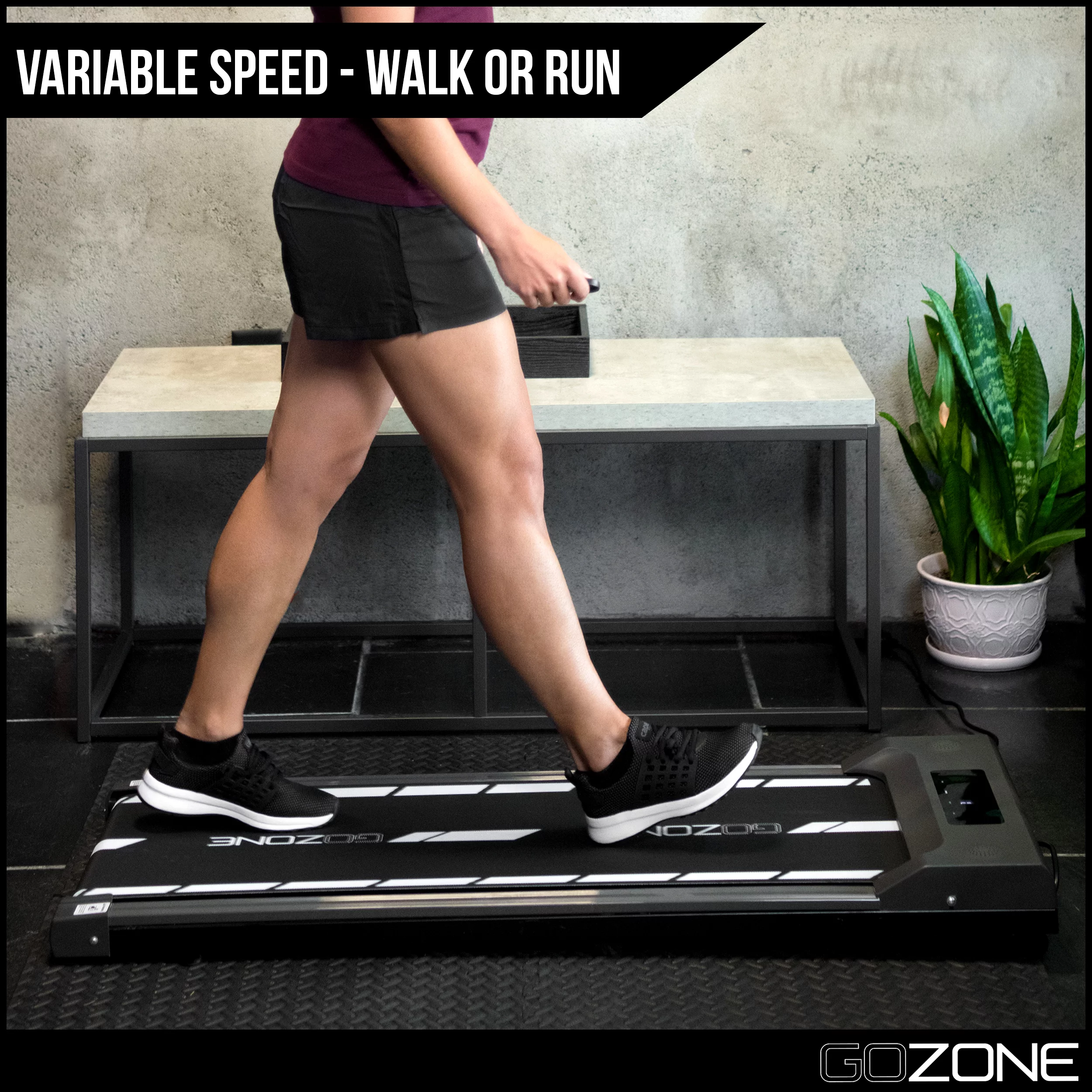 Gozone Under Desk Exercise Treadmill with Remote, Walking Pad for Home and Office, Adjustable Speeds, White and Black - Womvr