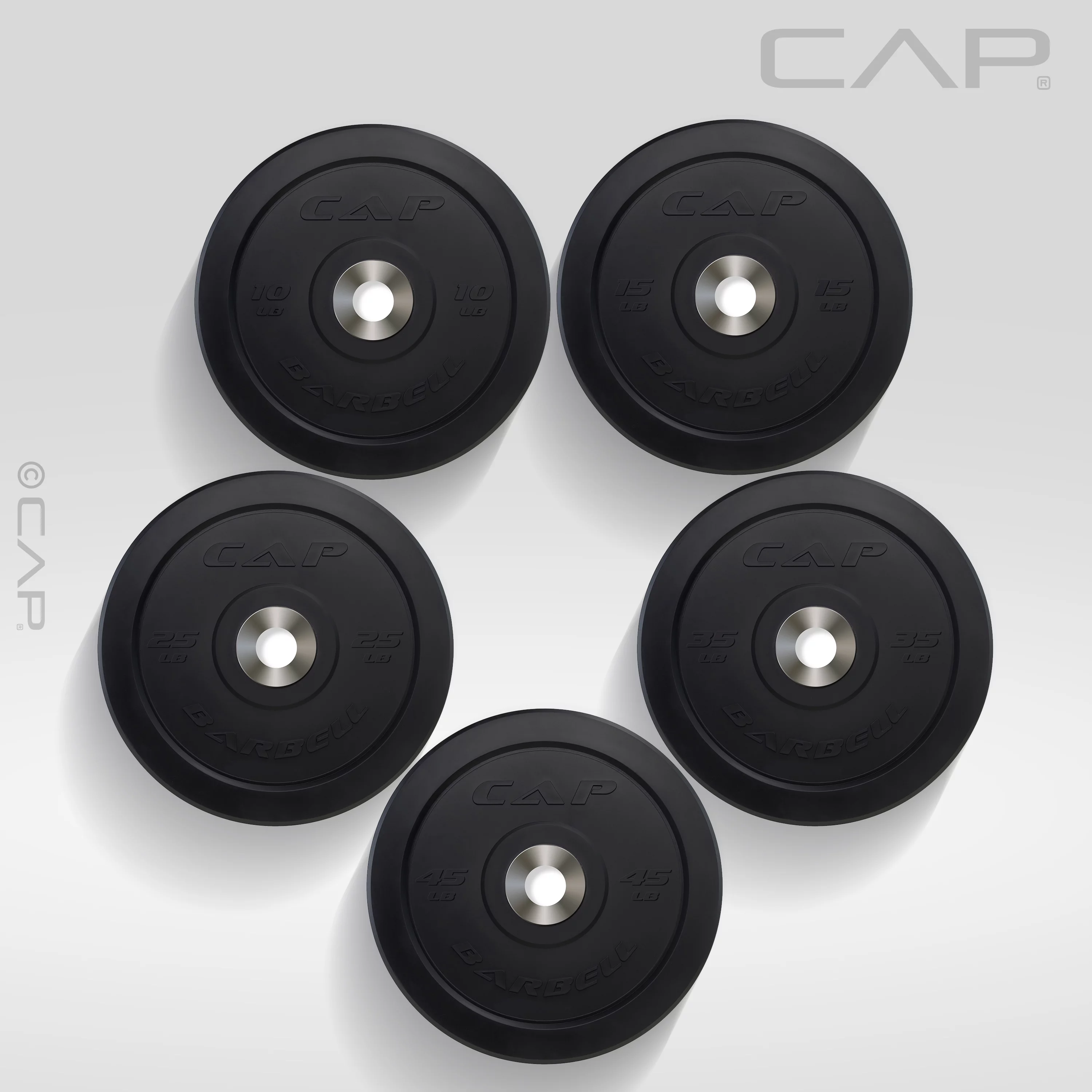 CAP 25 lb Olympic Bumper Plate, Black - Womvr