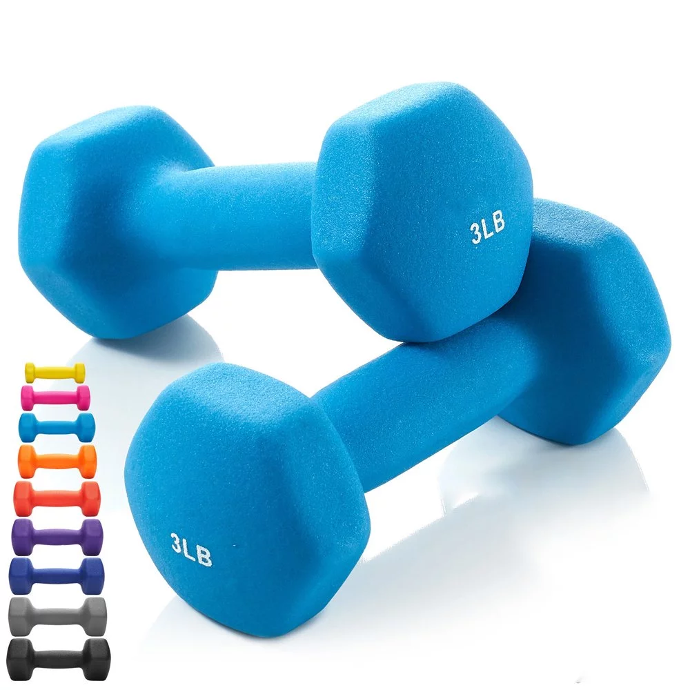 Fitness Alley Neoprene Dumbbell Pairs Set Coated for Non Slip Grip - Hex Dumbbells Weight Set - Neopren - Womvr