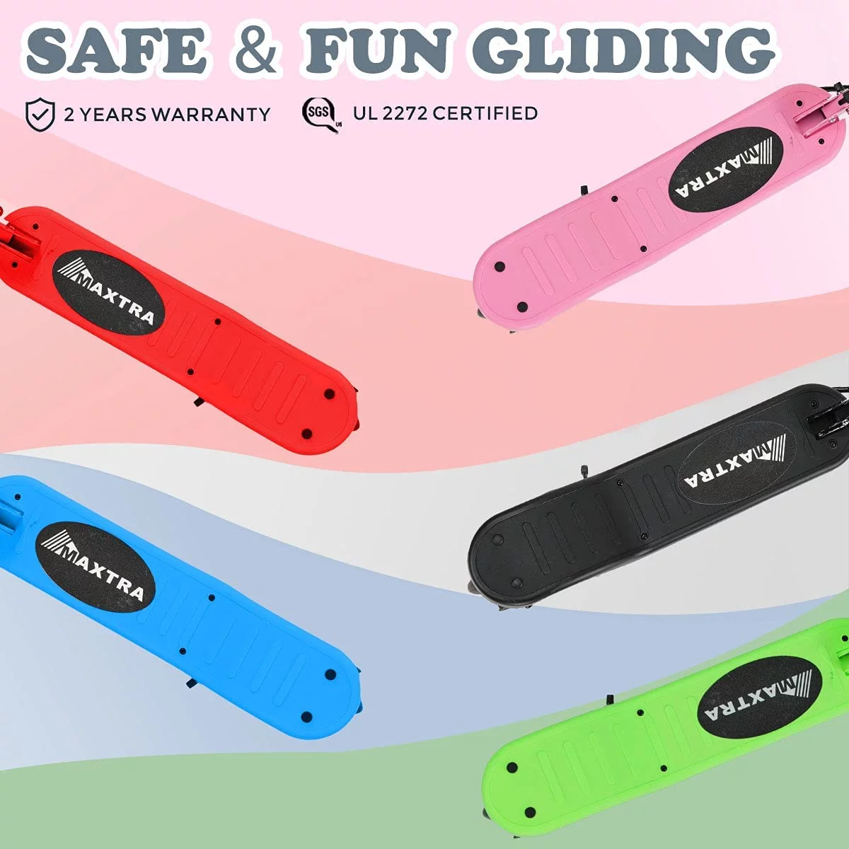 Maxtra Scooters E100 Folding Electric Scooter with Adjustable Handlebar for Kids Ages 6-12, up to 10 MPH, 155 Lbs. Max Load - Womvr