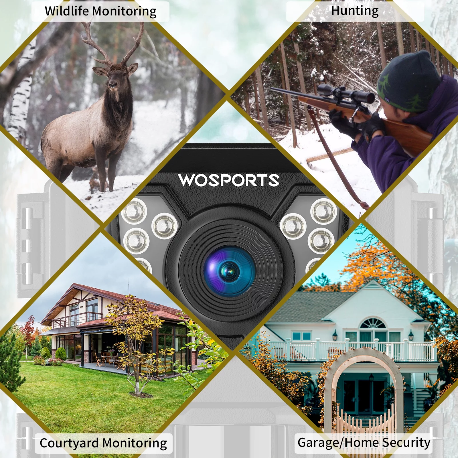 WOSPORTS Mini Trail Camera 24MP 1080P Waterproof Infrared Digital Hunting Game Camera - Womvr