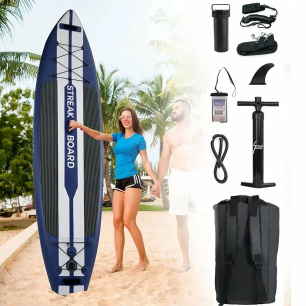 Arlopu 11FT Stand Up Paddle Board Inflatable with Premium SUP Accessories & Backpack, Non-Slip Deck, Waterproof Bag, Leash, Paddle and Hand Pump - Womvr