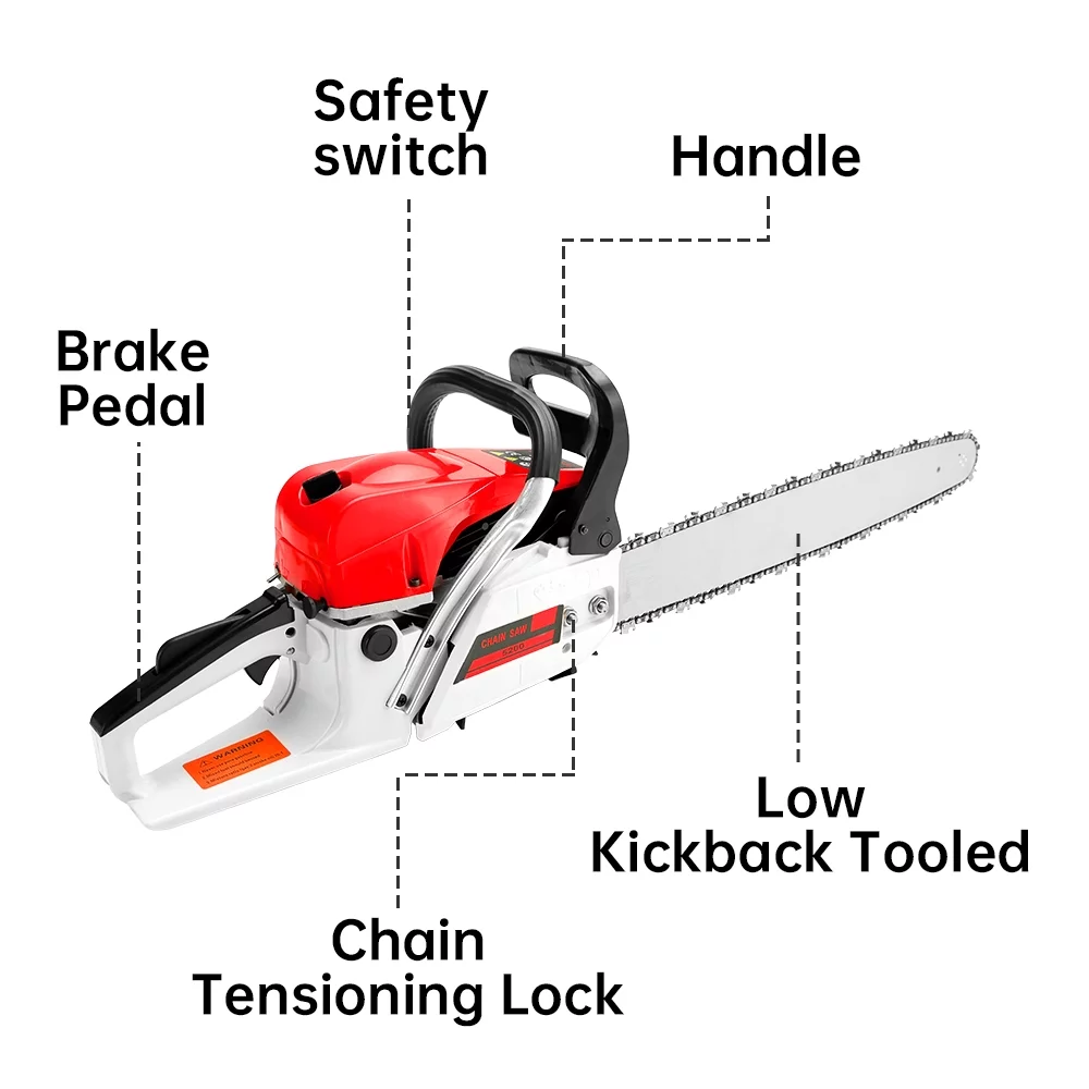 TOPTENG Gasoline Chainsaw with 22 in. Bar 52CC Engine 2-Cycle Gas Powered Chainsaw for Farm/Garden/Ranch/Firewood - Womvr