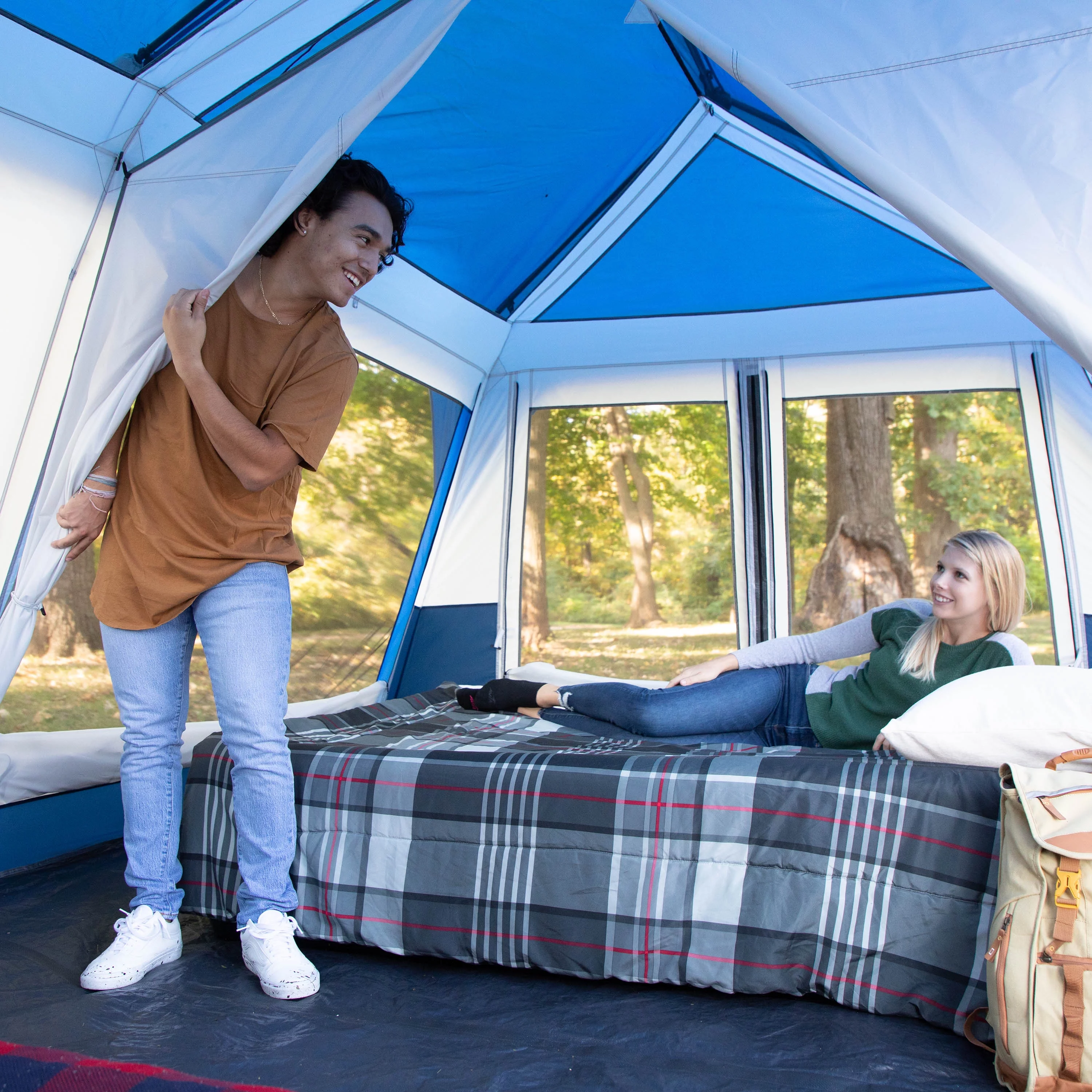 Ozark Trail 10-Person Cabin Tent with LED Lighted Poles - Womvr