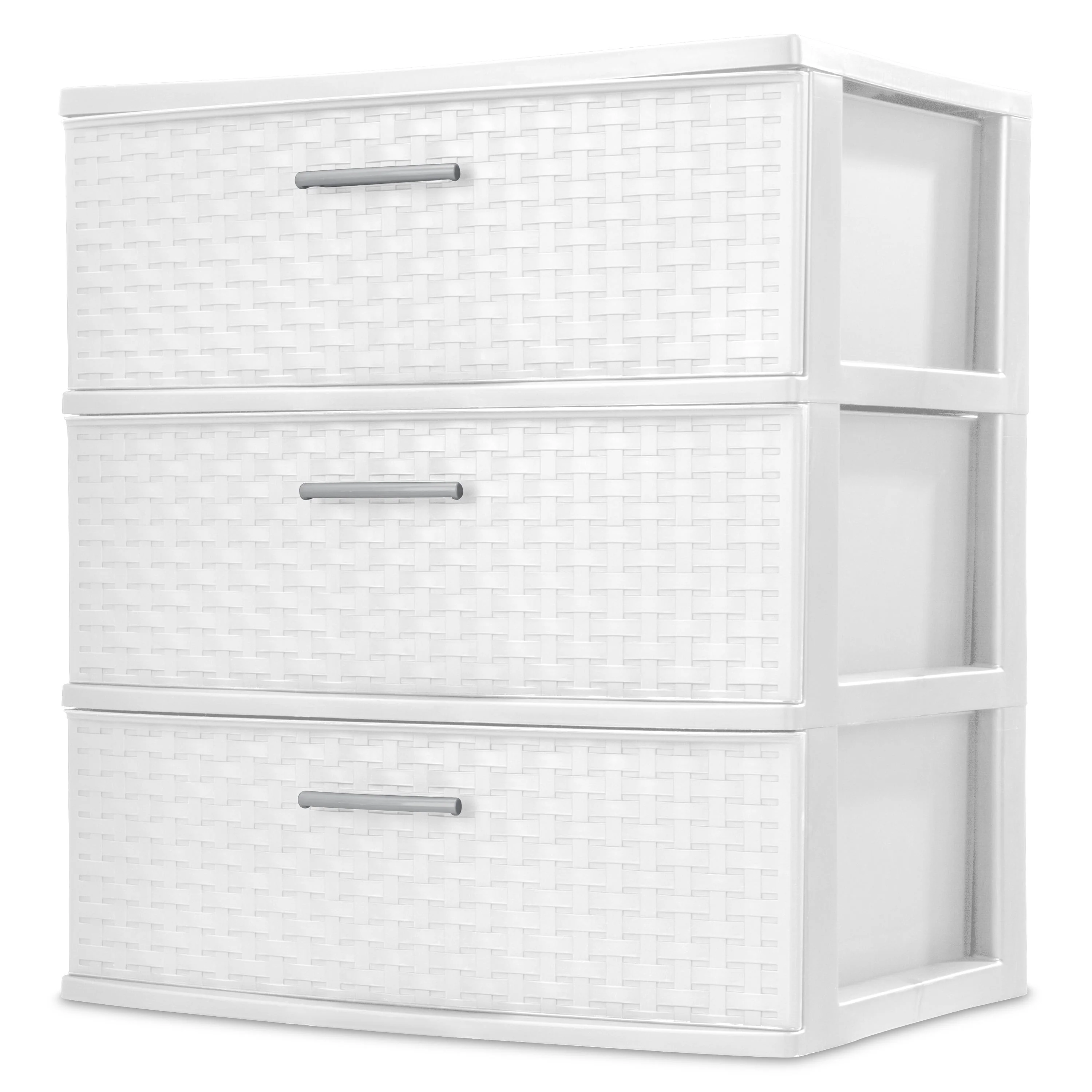 Sterilite 3 Drawer Wide Weave Tower White - Womvr