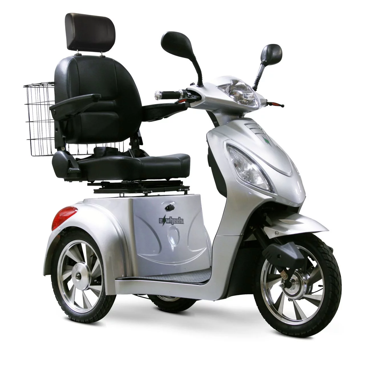 E-Wheels EW-36 3-Wheel 500W High Power Electric Mobility Scooter, Silver - Womvr