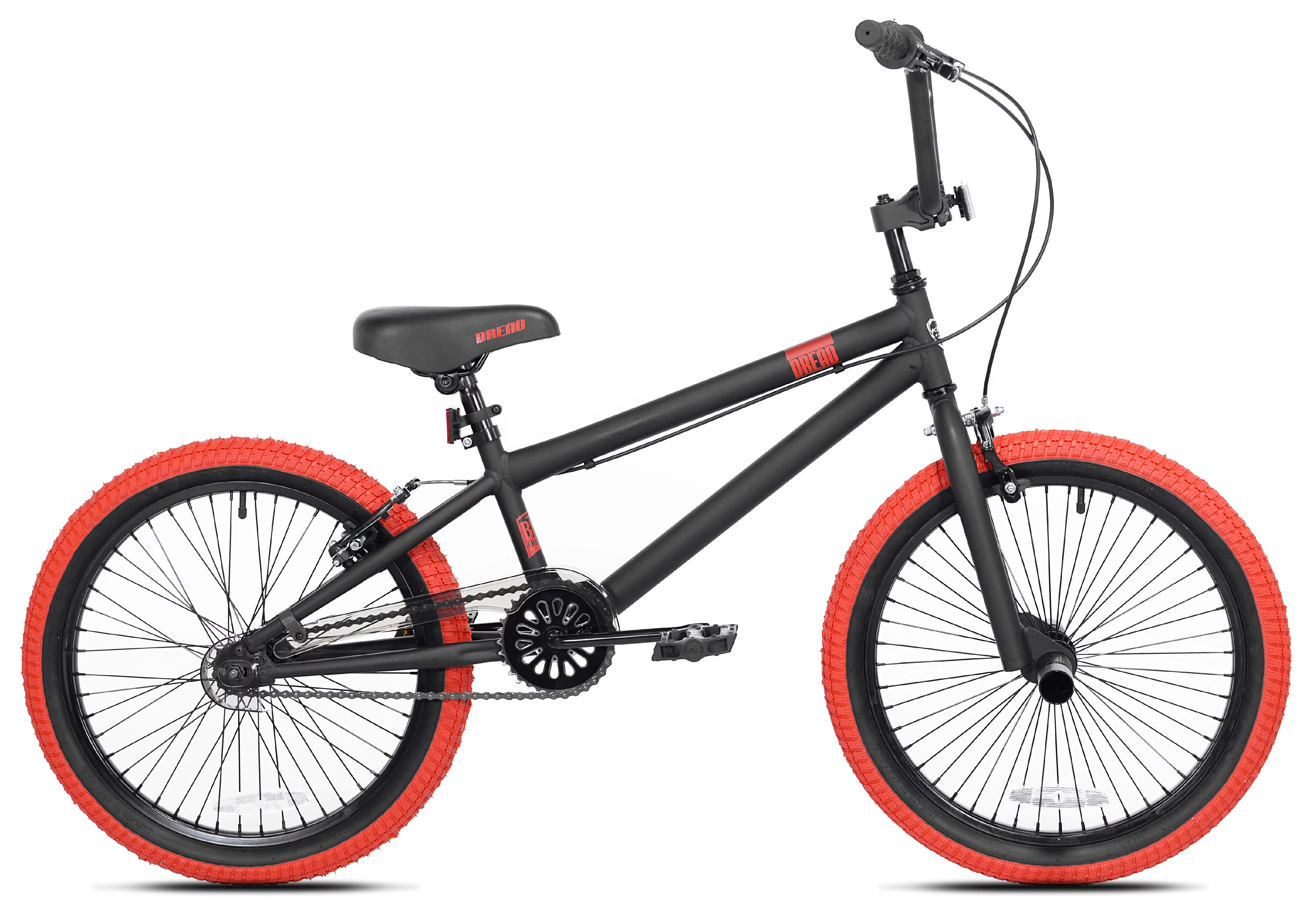 Kent Bicycle 20 In. Dread Boy's BMX Bike, Black and Red - Womvr